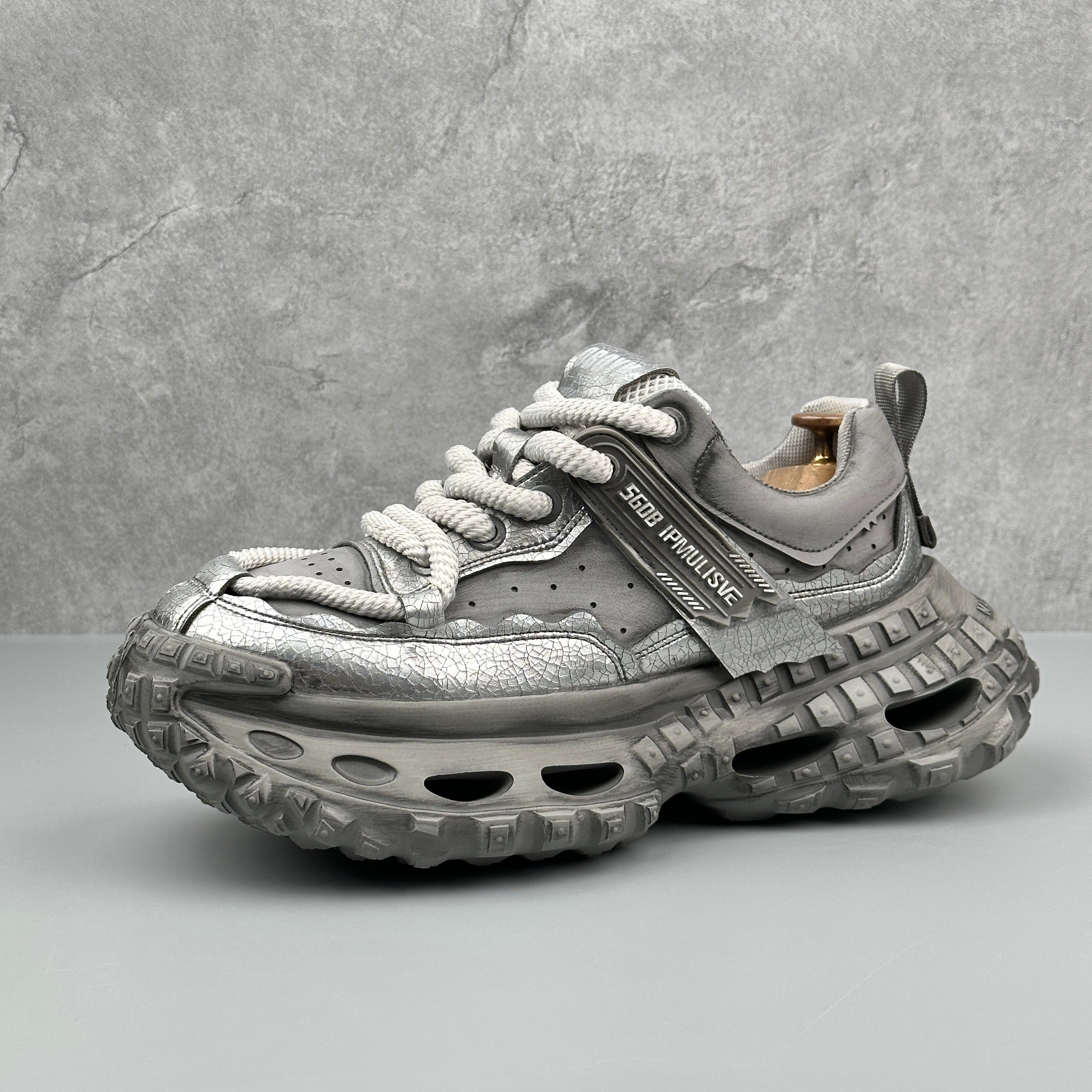 Hybriss RetroRise Gray– Youth Retro Dad Shoes