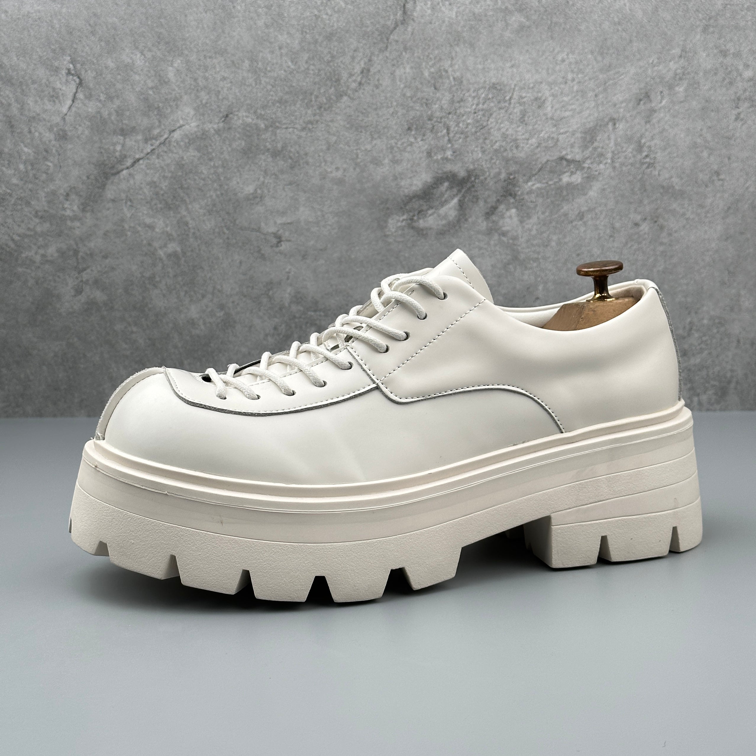 Hybriss Ascend White– Youth Casual Leather Shoes
