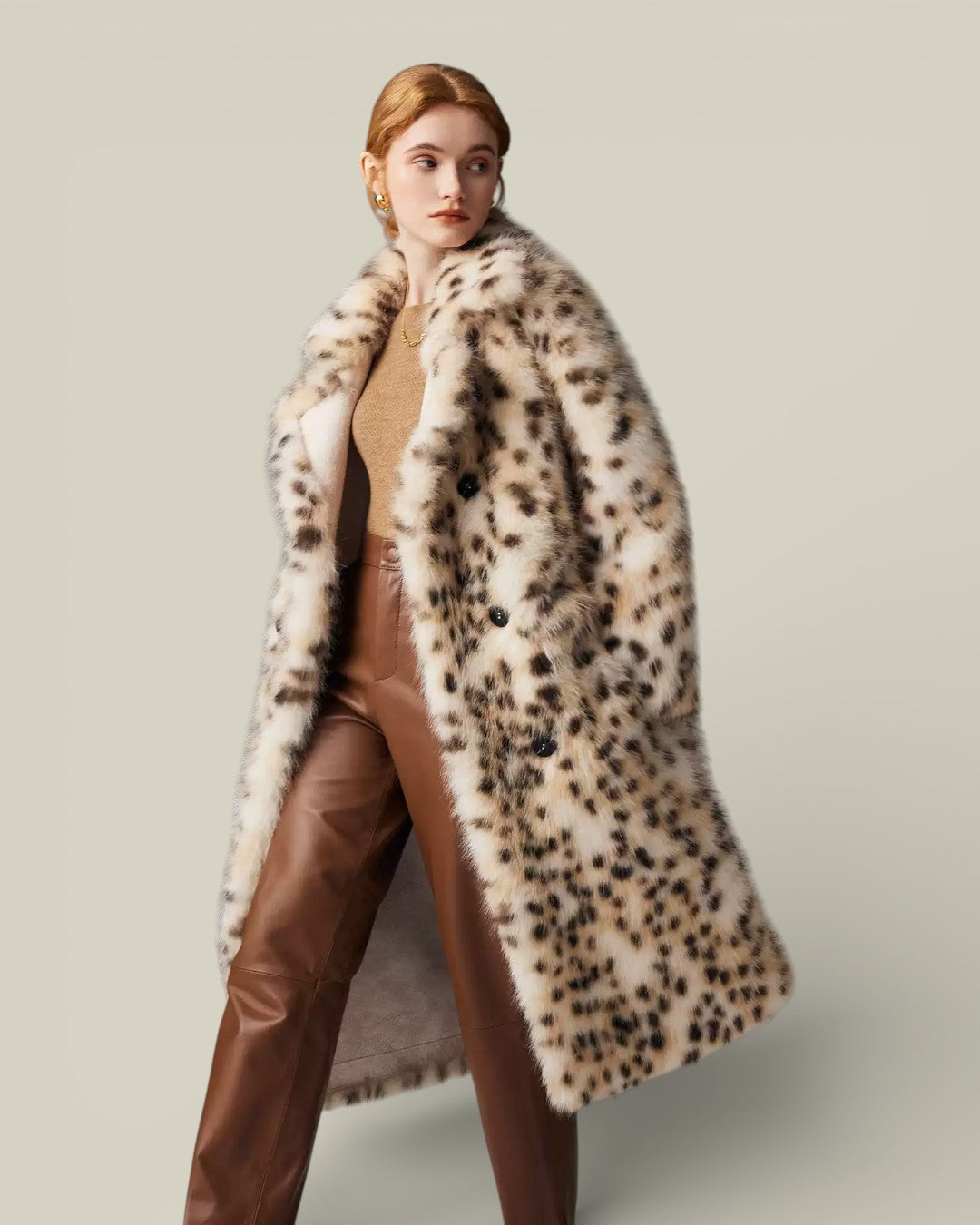 Hybriss "Wild Legacy" Leopard Faux-Fur Coat