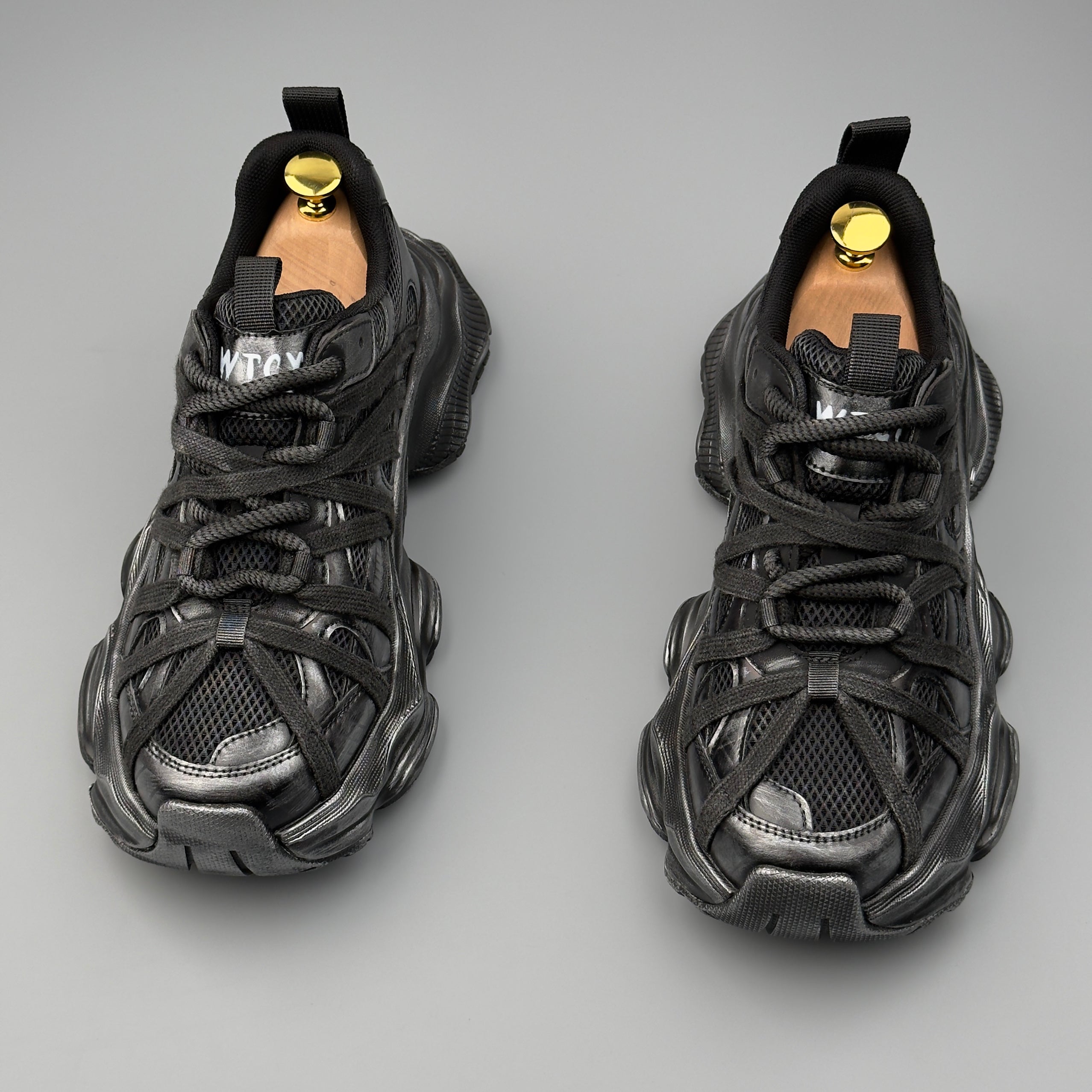 Hybriss AeroWeave Black– Breathable Summer Dad Shoes