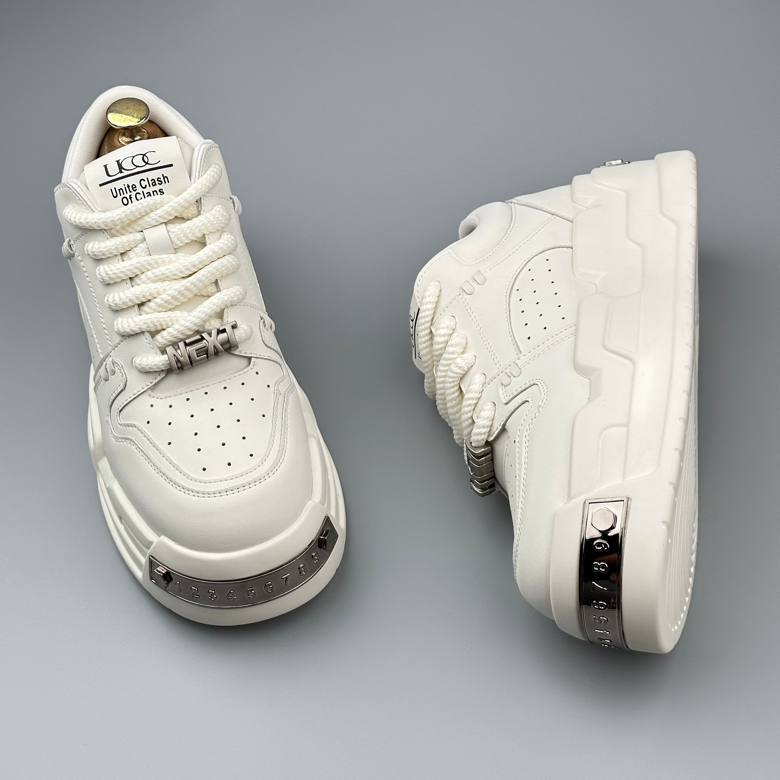 Hybriss MetalCore White– Microfiber Leather Sneakers