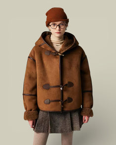 Hybriss "Sovereign" Hooded Shearling-Wool Parka