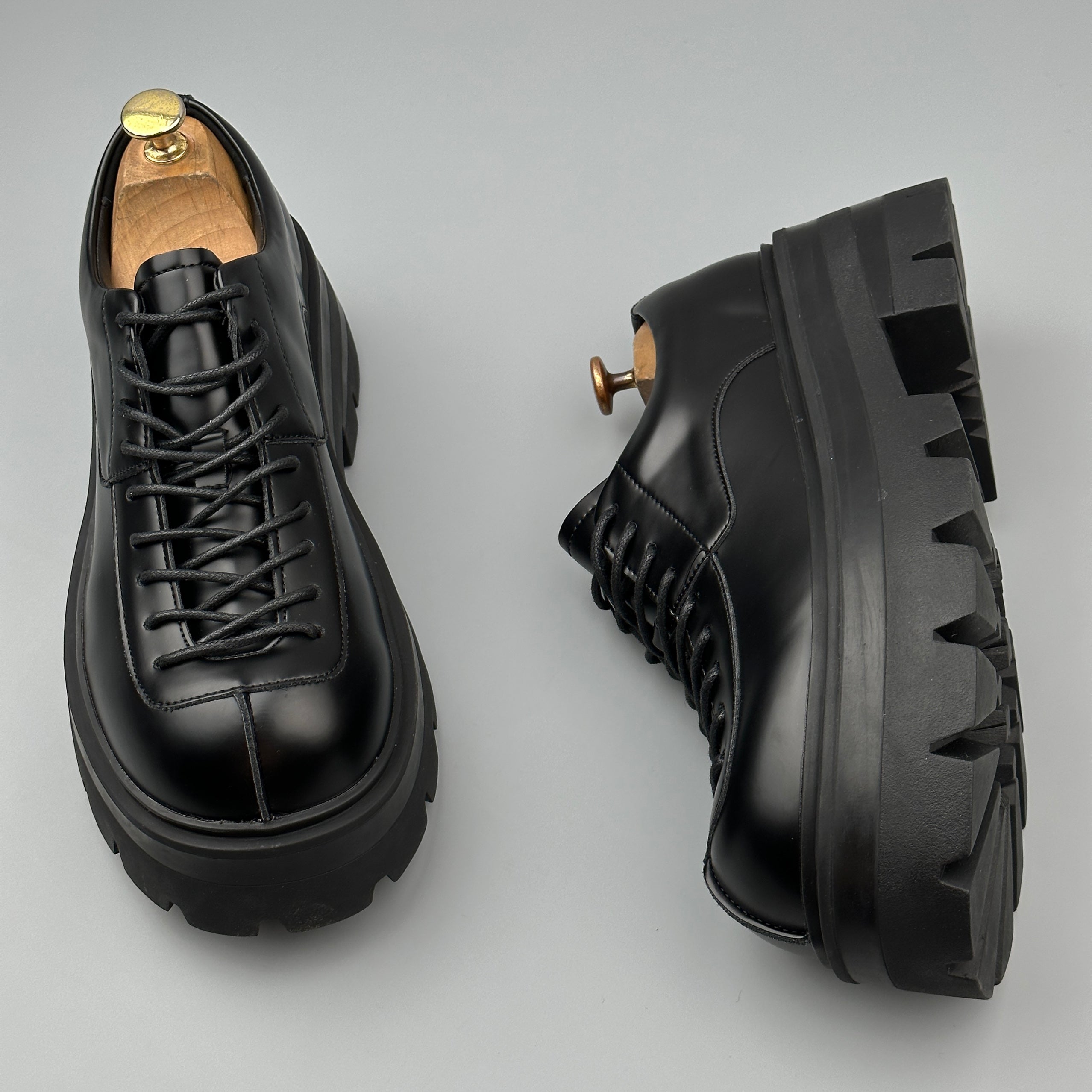 Hybriss Ascend Black– Youth Casual Leather Shoes