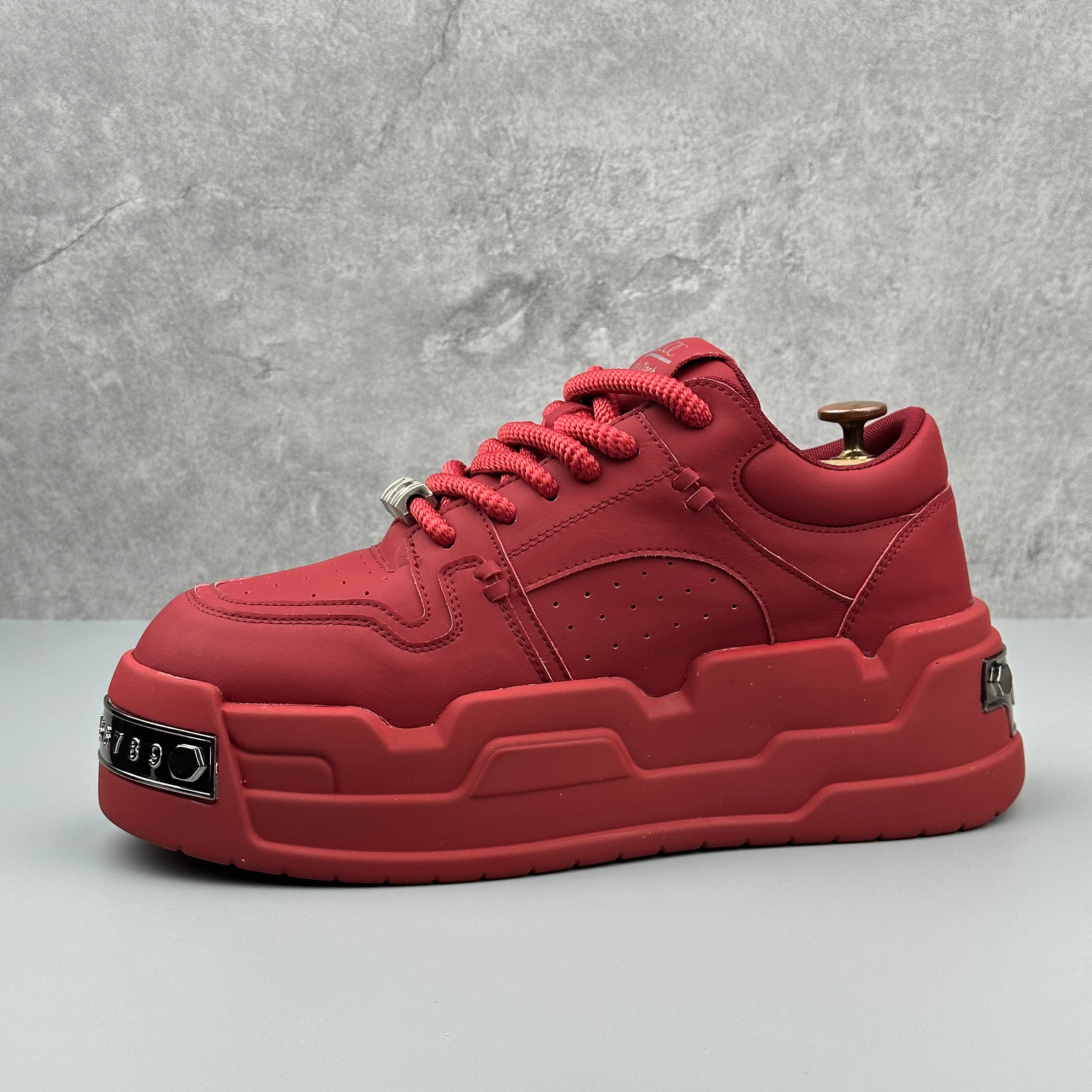 Hybriss MetalCore Angola Red– Microfiber Leather Sneakers