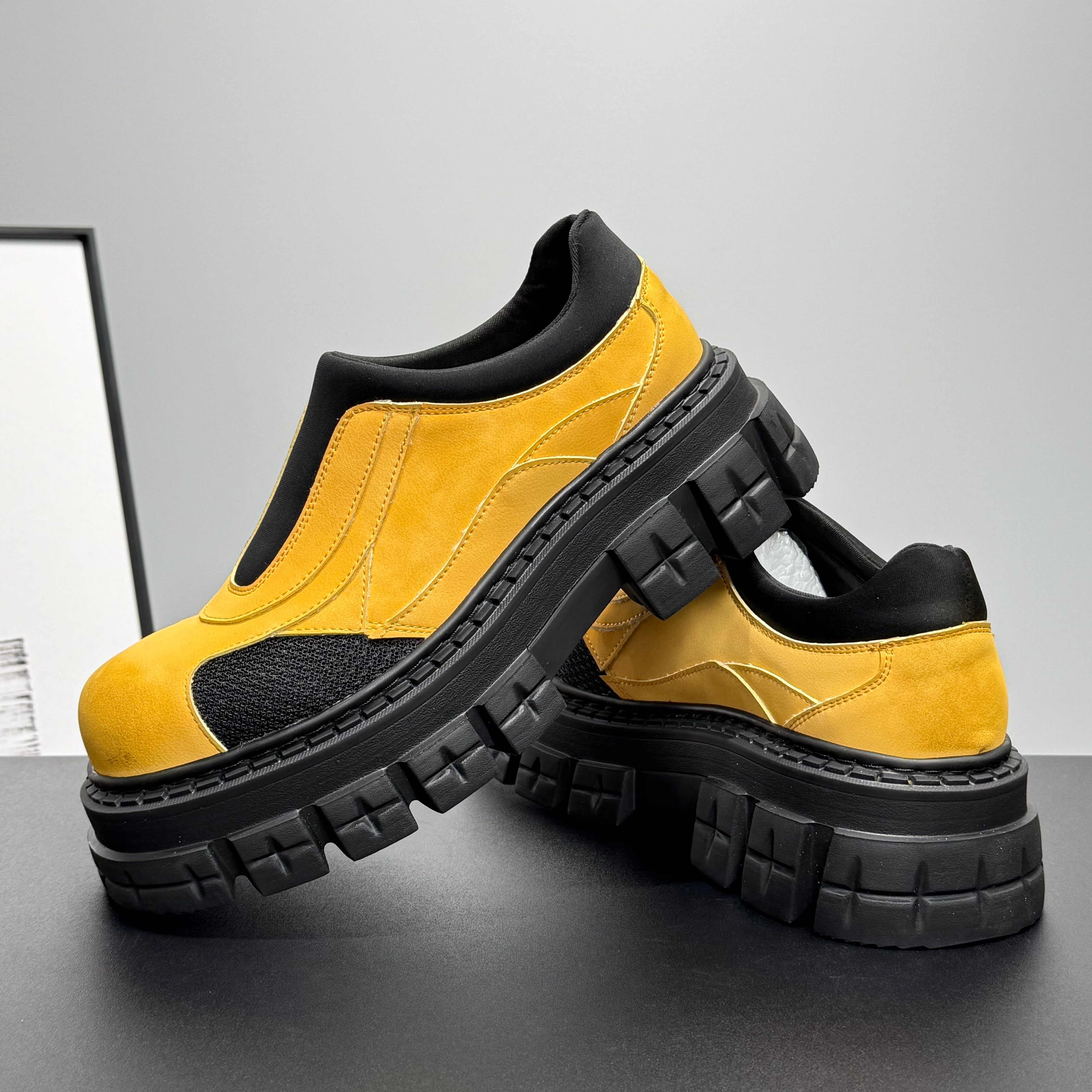 Hybriss Vertex Yellow – Youth Casual Leather Shoes