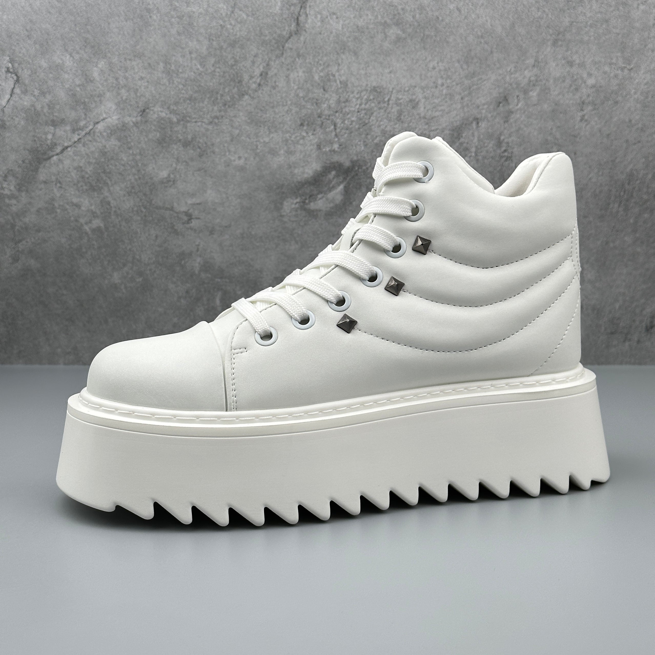 Hybriss Vortex White– Korean Style High-Top Boots