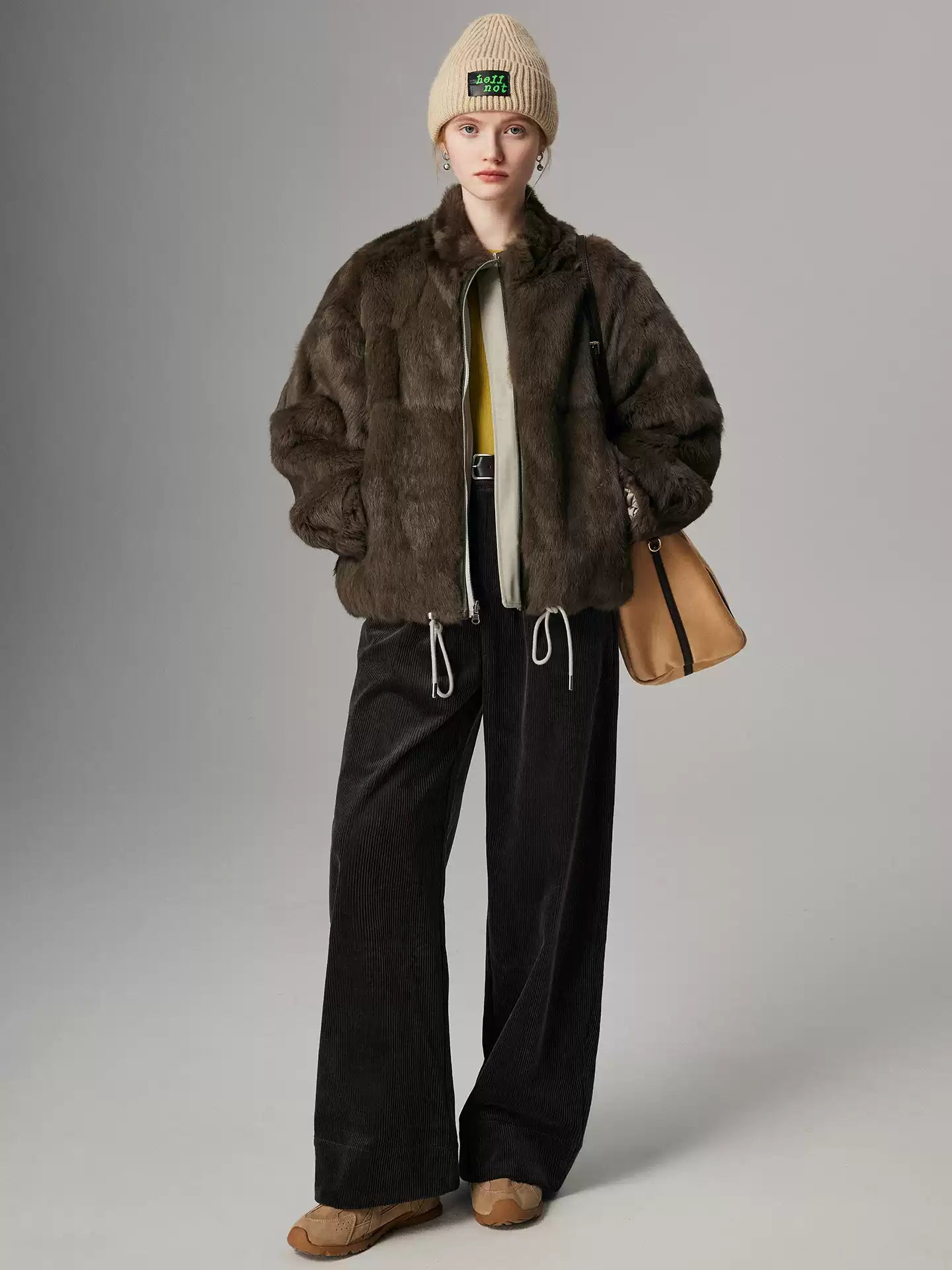 Hybriss "Soft Sage" Wendejacke aus 100% Echtem Kaninchenfell | Water Green