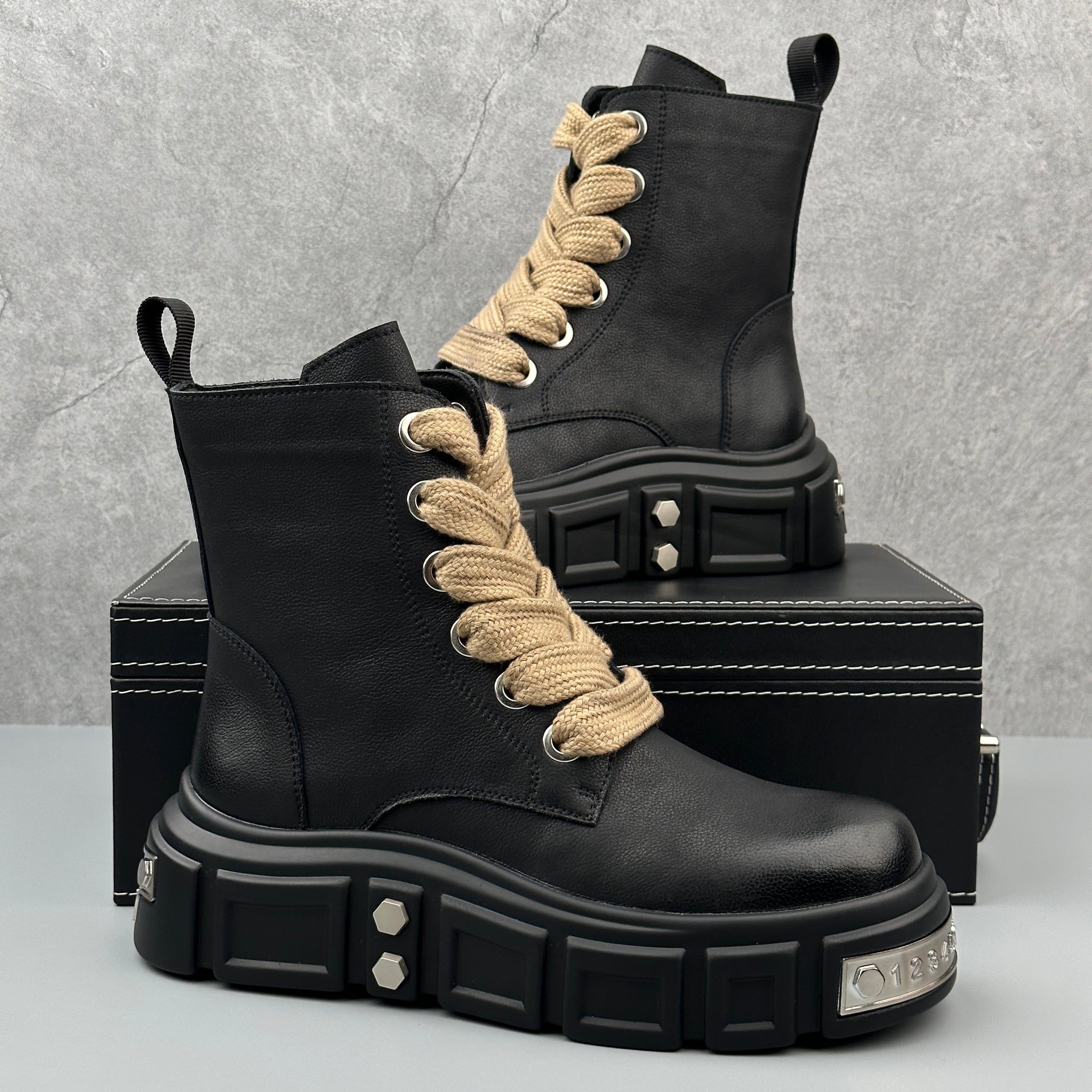 Hybriss Ironclad– Martin Boots with Rivet Detail