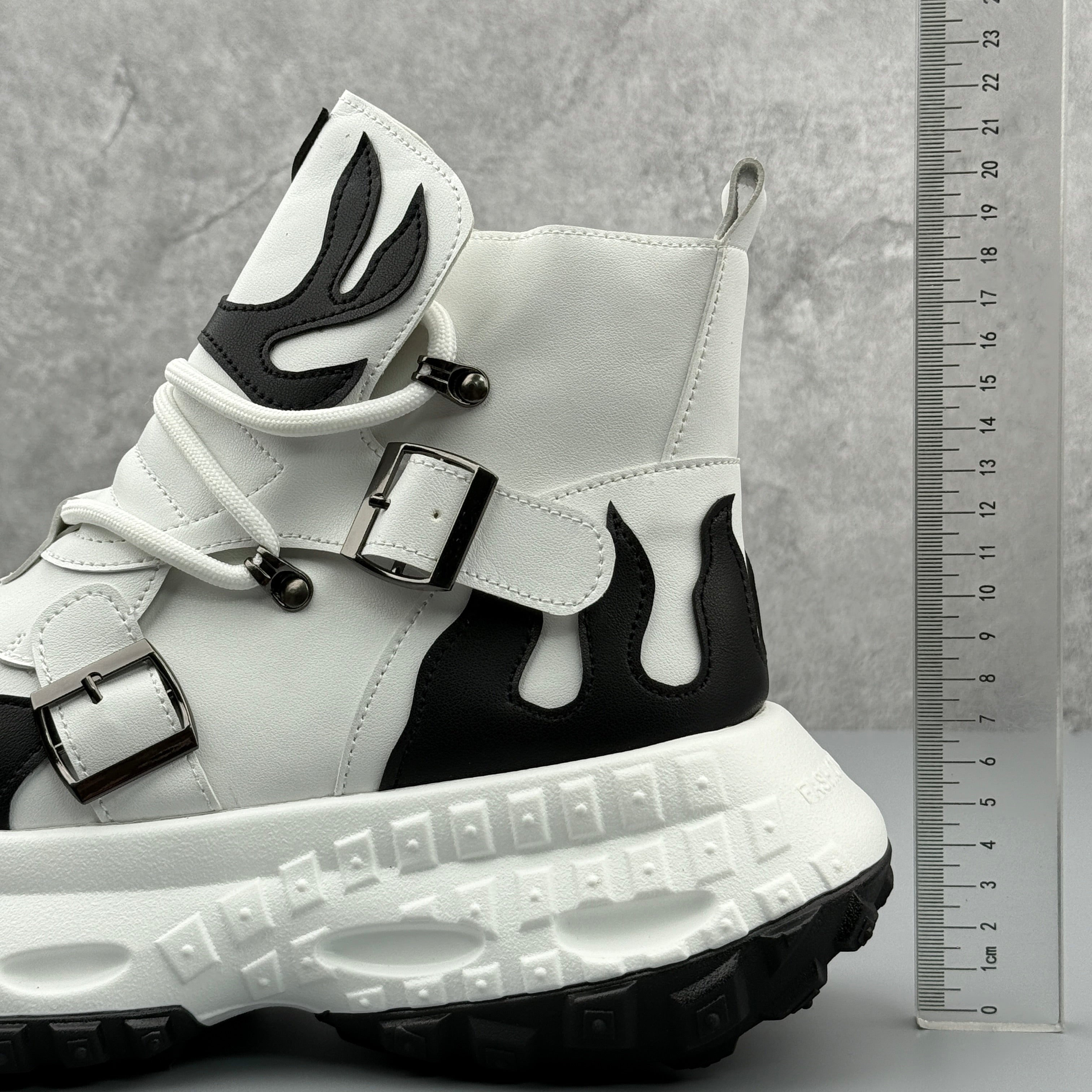 Hybriss Apex Black White– Casual High-Top Leather Shoes