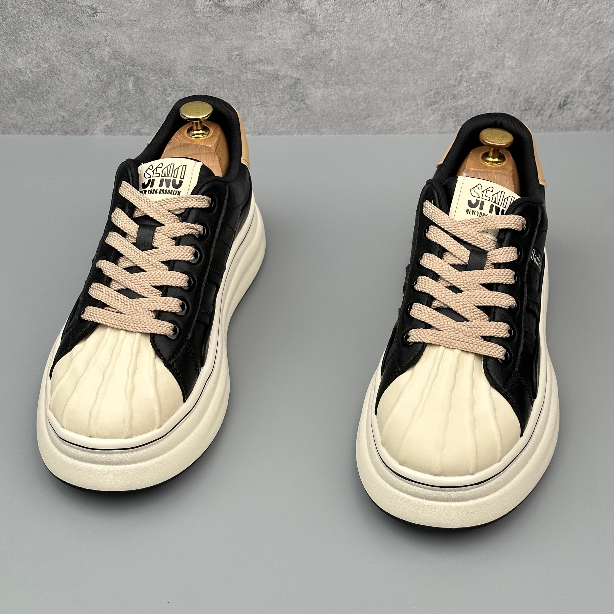 Hybriss SpliceKorea Black– Mikrofaserleder White Shoes