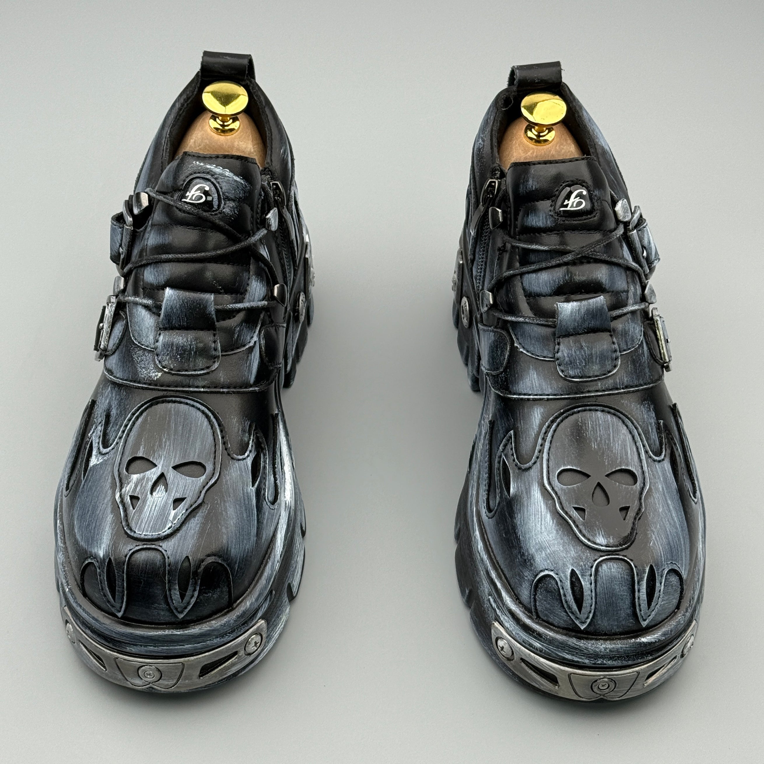 Hybriss Volt Wipe white– Punk Casual Leather Shoes