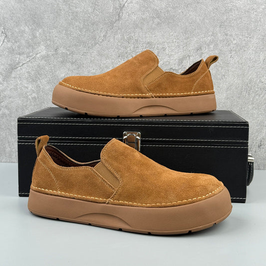 Hybriss Hand-Stitched Suede Platform Mule