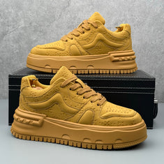 Hybriss CarveLine Camel– Mikrofaserleder Sneakers