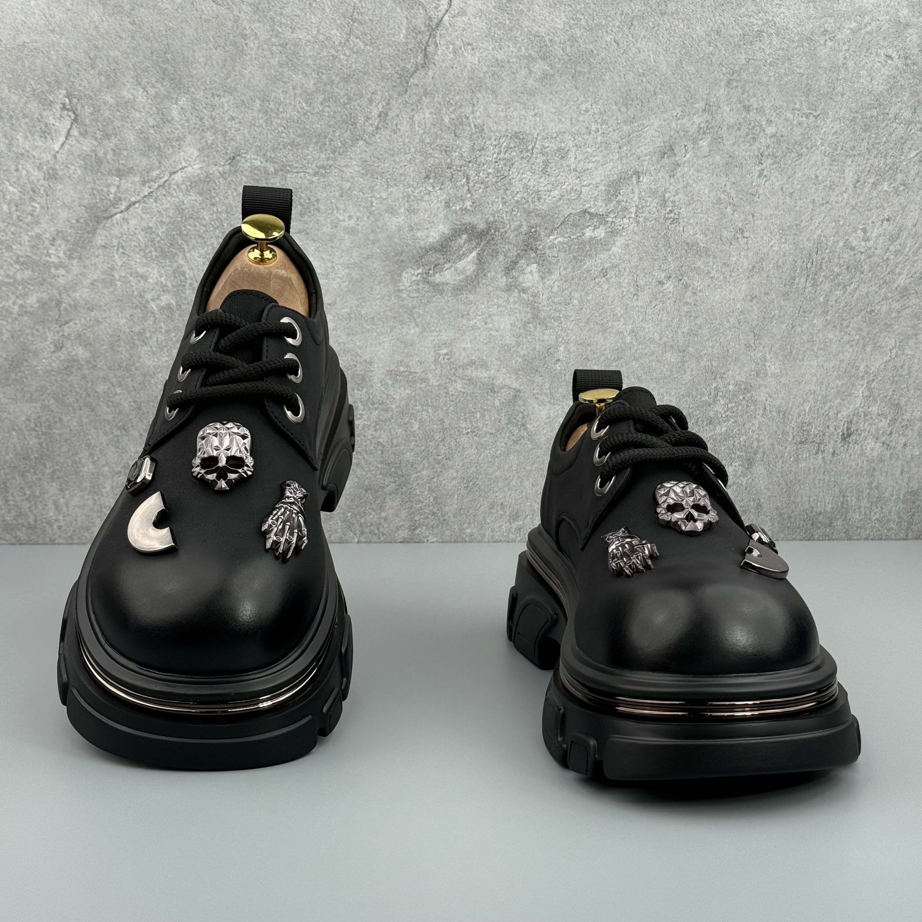 Hybriss Aegis Black– Youth Casual Leather Shoes