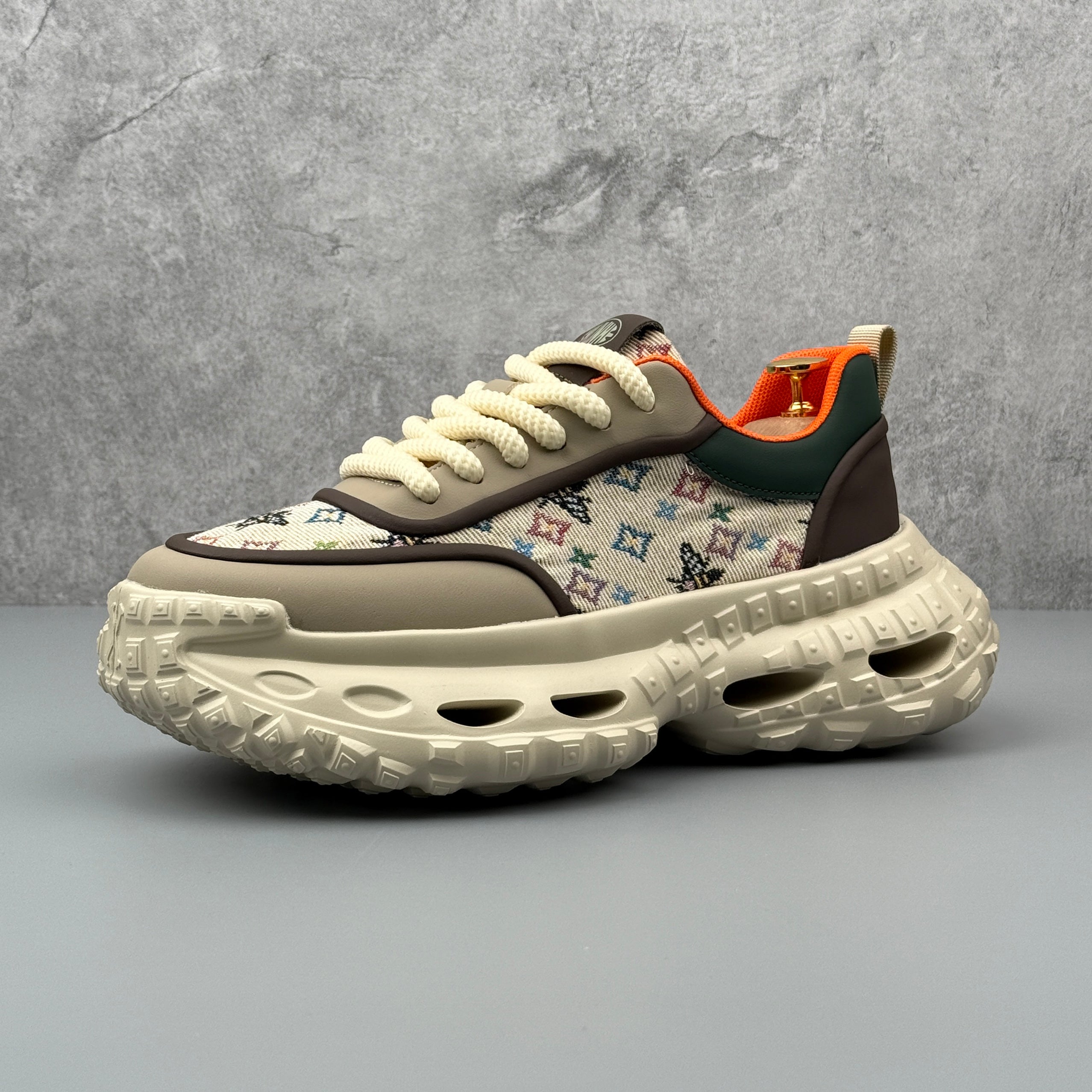 Hybriss DailyRiseCasual Brown Green– Casual Dad Shoes