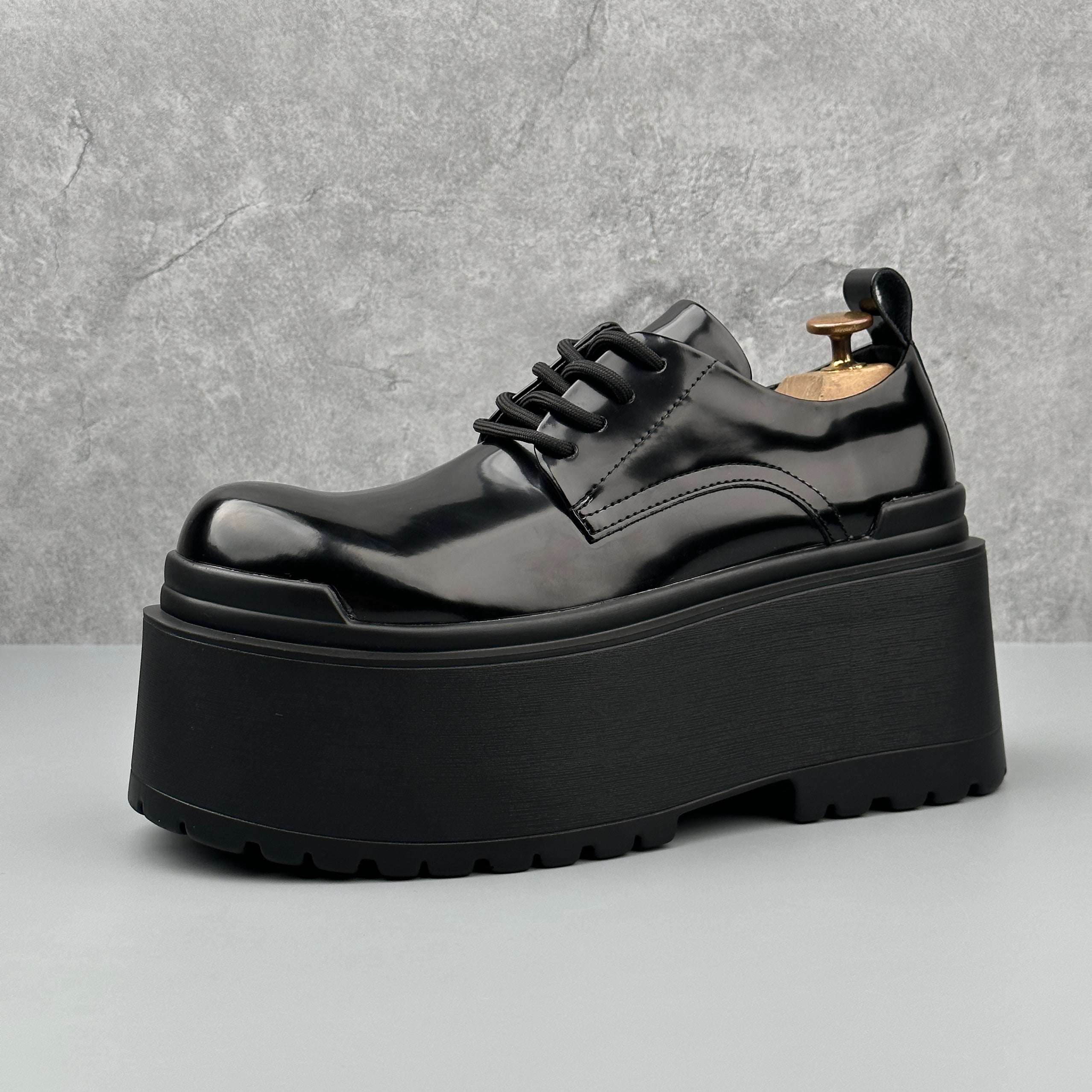 Hybriss Elevate Noir Black– Youth Casual Leather Shoes