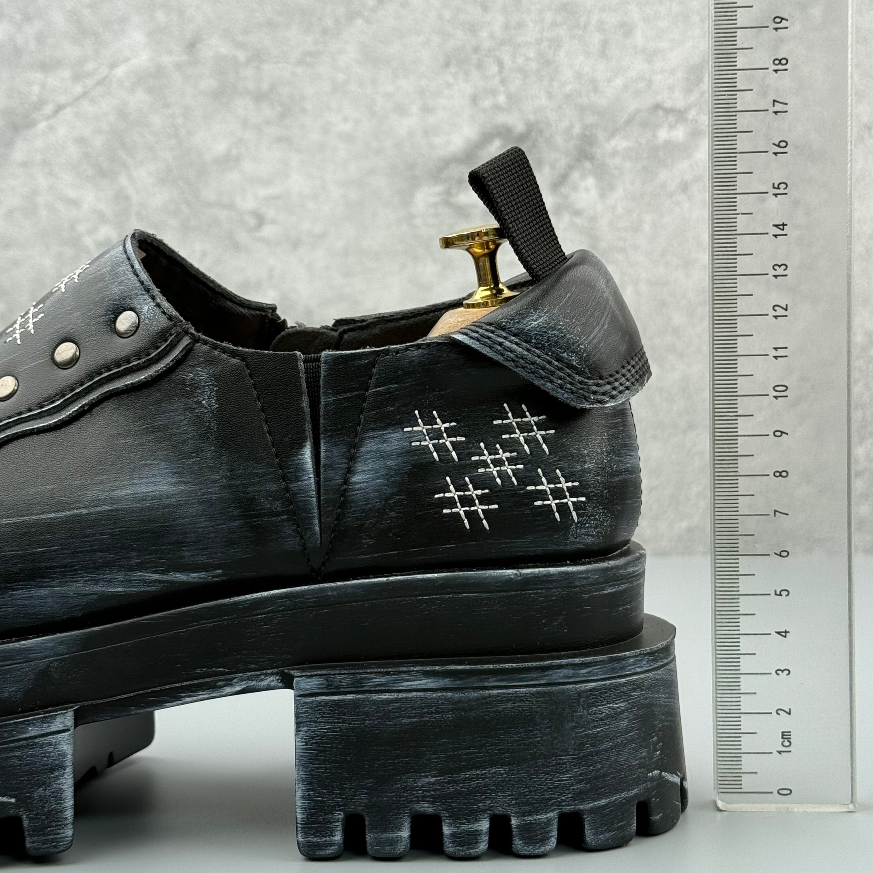 Hybriss Flux Black White– Youth Casual Leather Shoes