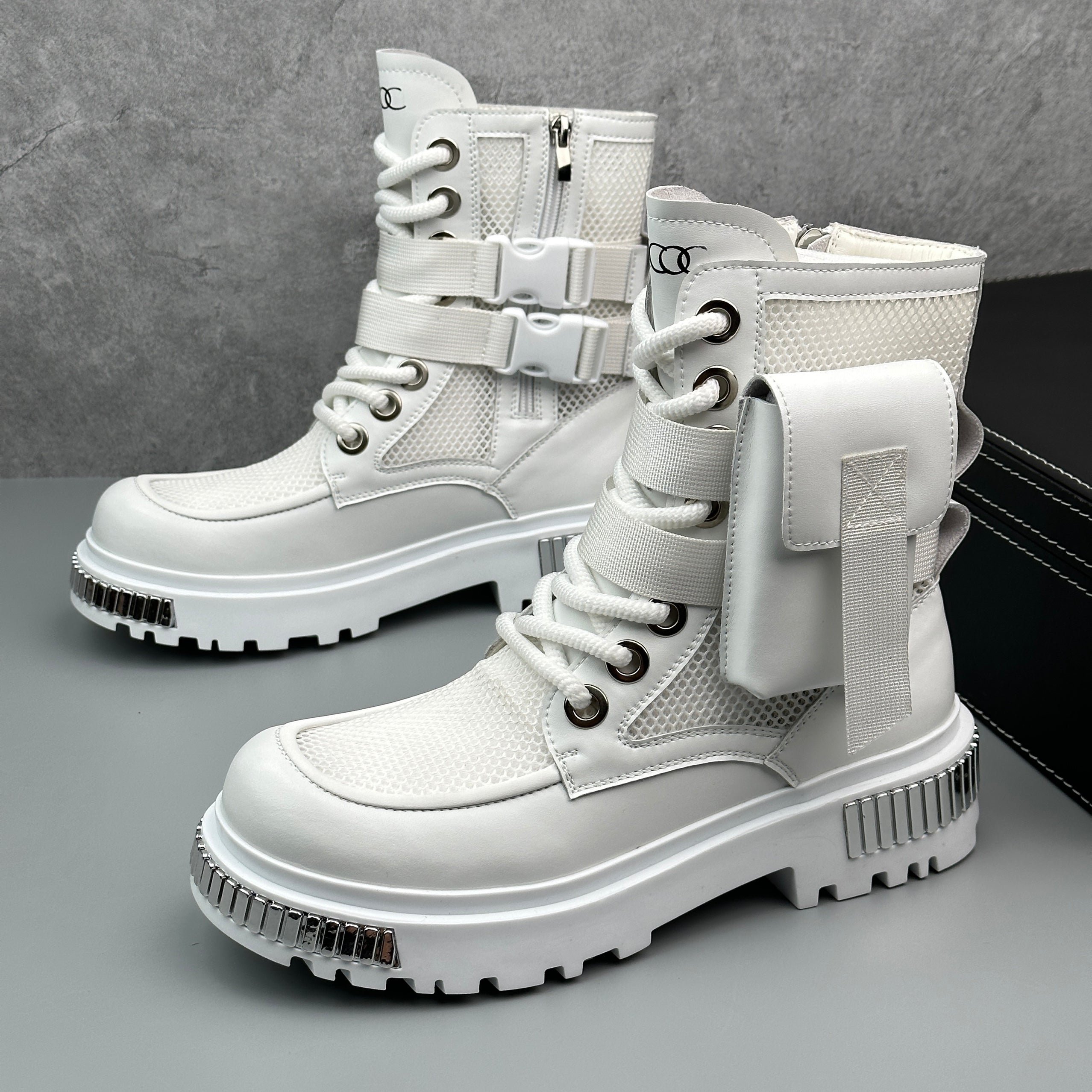 Hybriss Glint– Martin Boots with Shiny Details