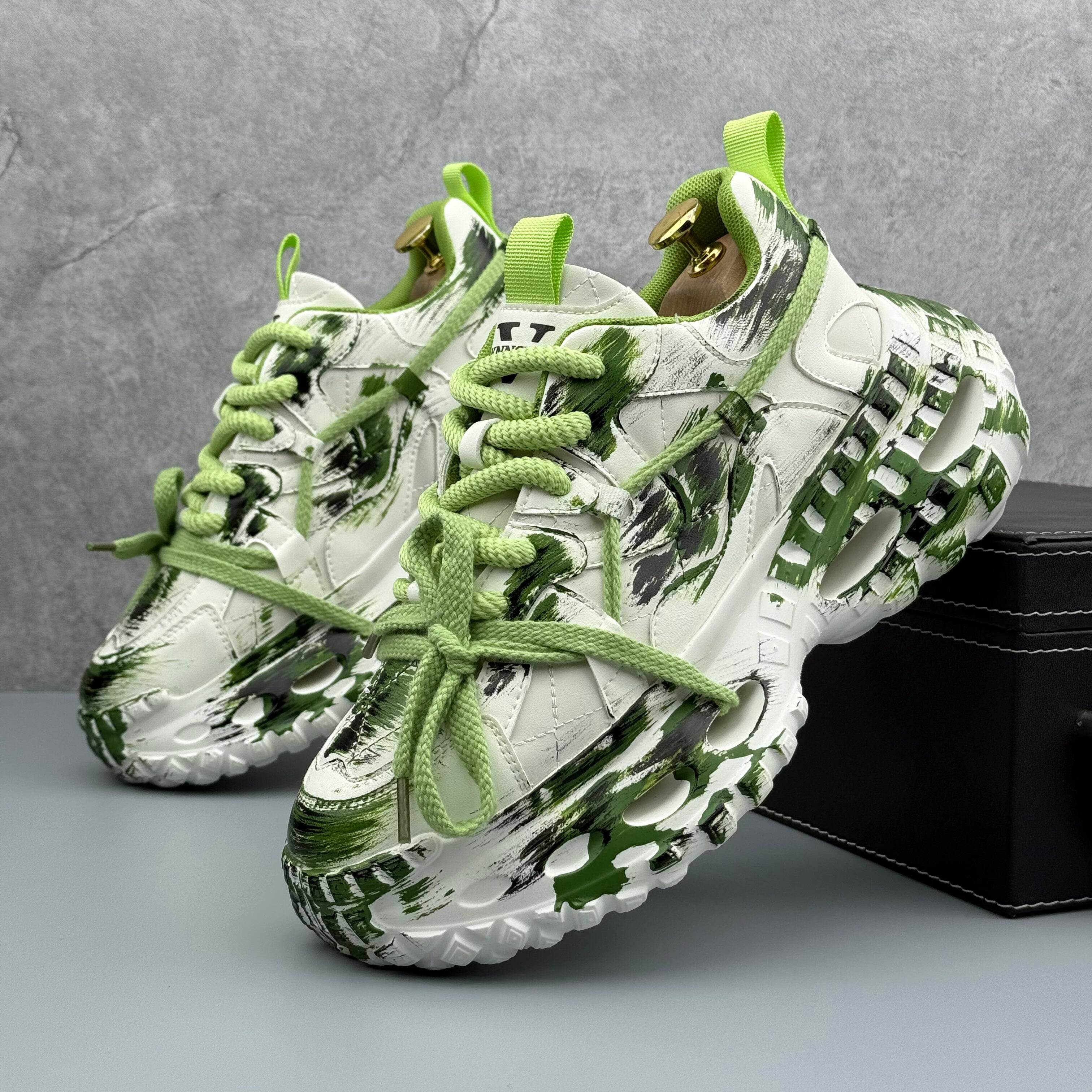 Hybriss DailyRise White Green– Dad Shoes