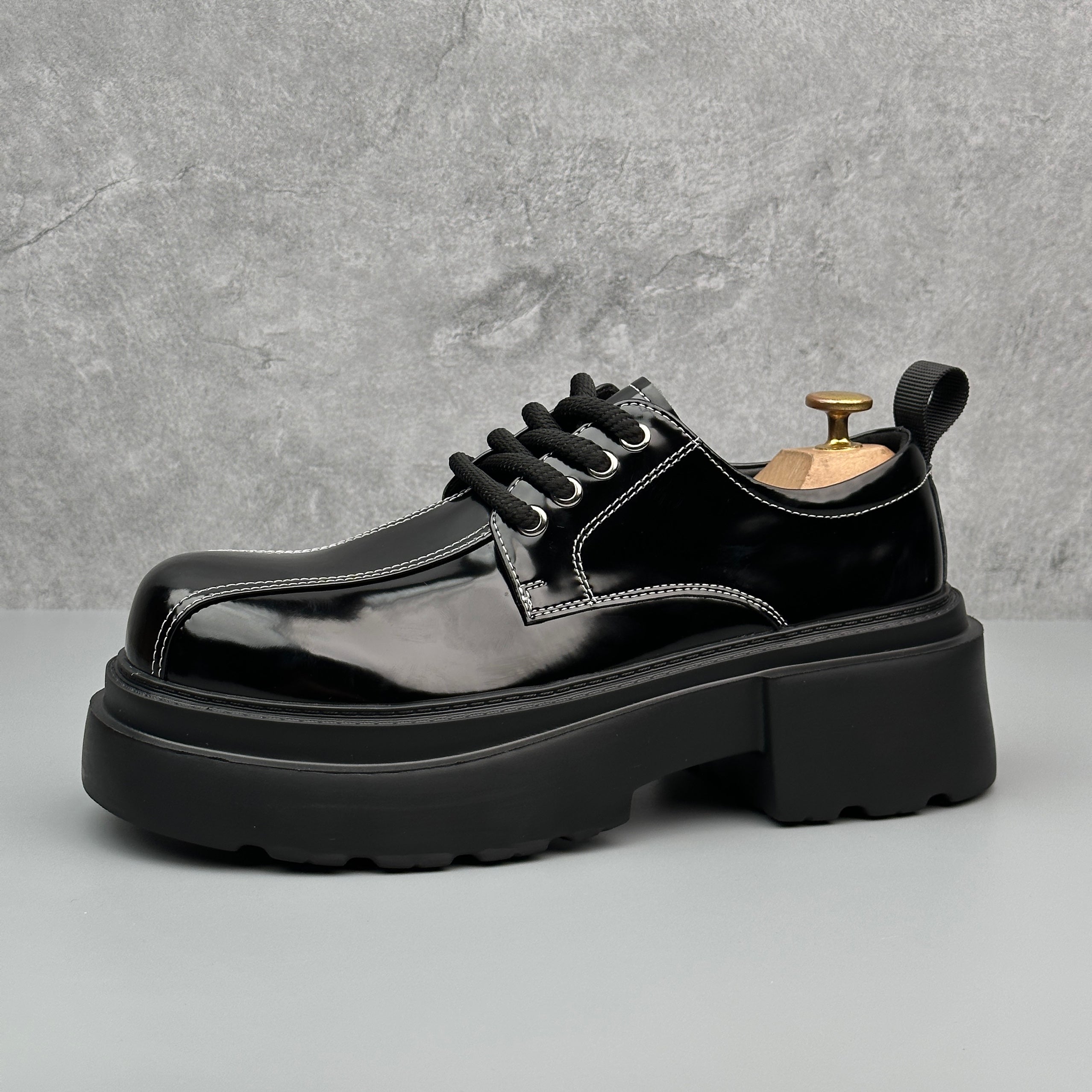 Hybriss Cabuncci Core Black (lace-up style)– Casual Leather Shoes