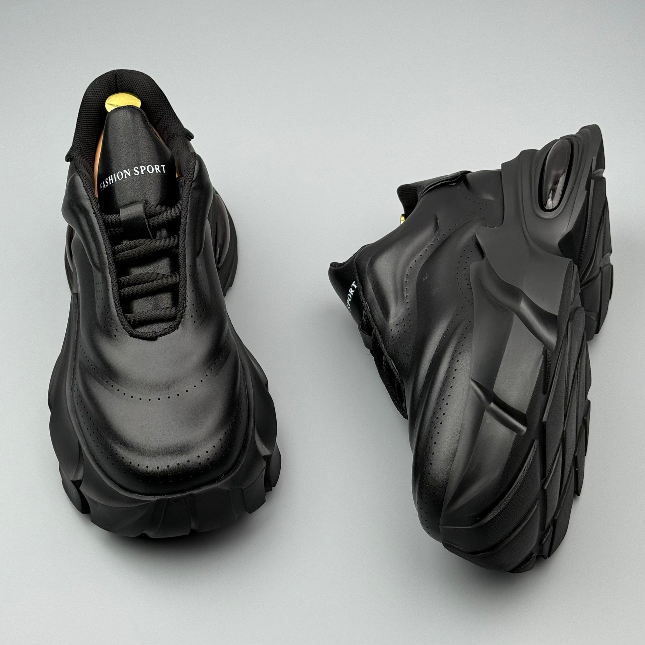 Hybriss MetroMicro Black– Microfiber Sporty Casual Shoes