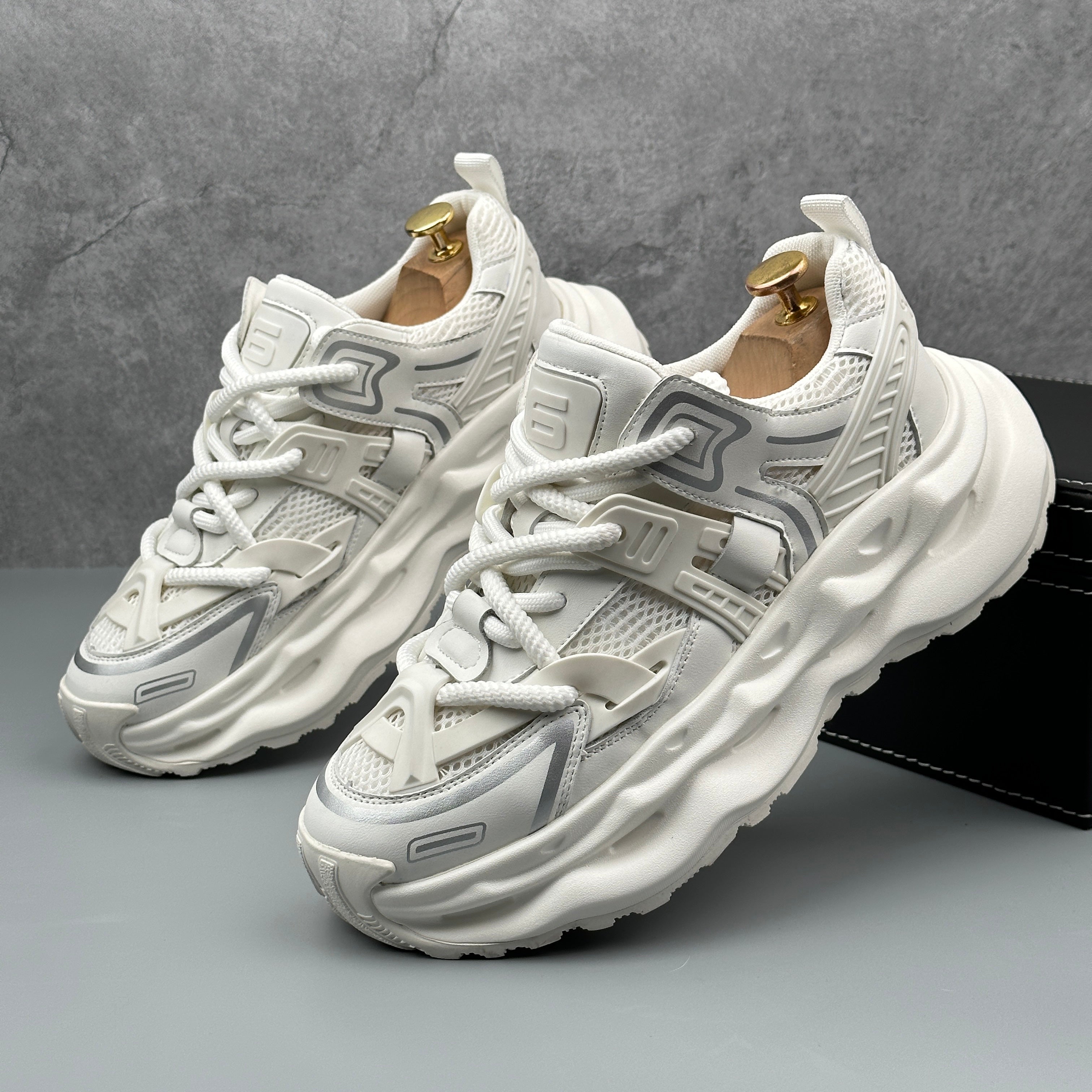 Hybriss Cabuncci WeaveCore Off-White– Youth Retro Dad Shoes