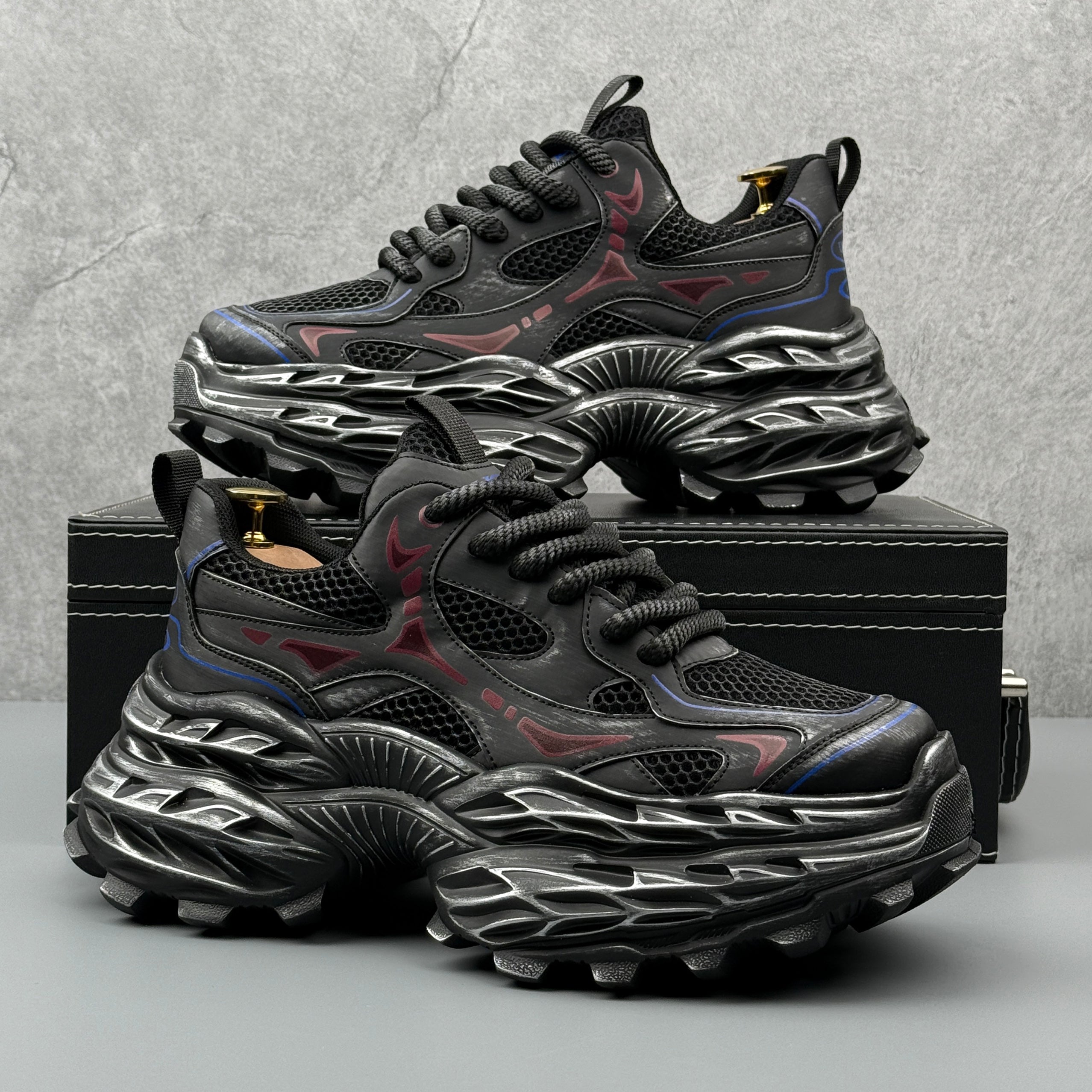 Hybriss ElevateCore Black– Youth Casual Dad Shoes