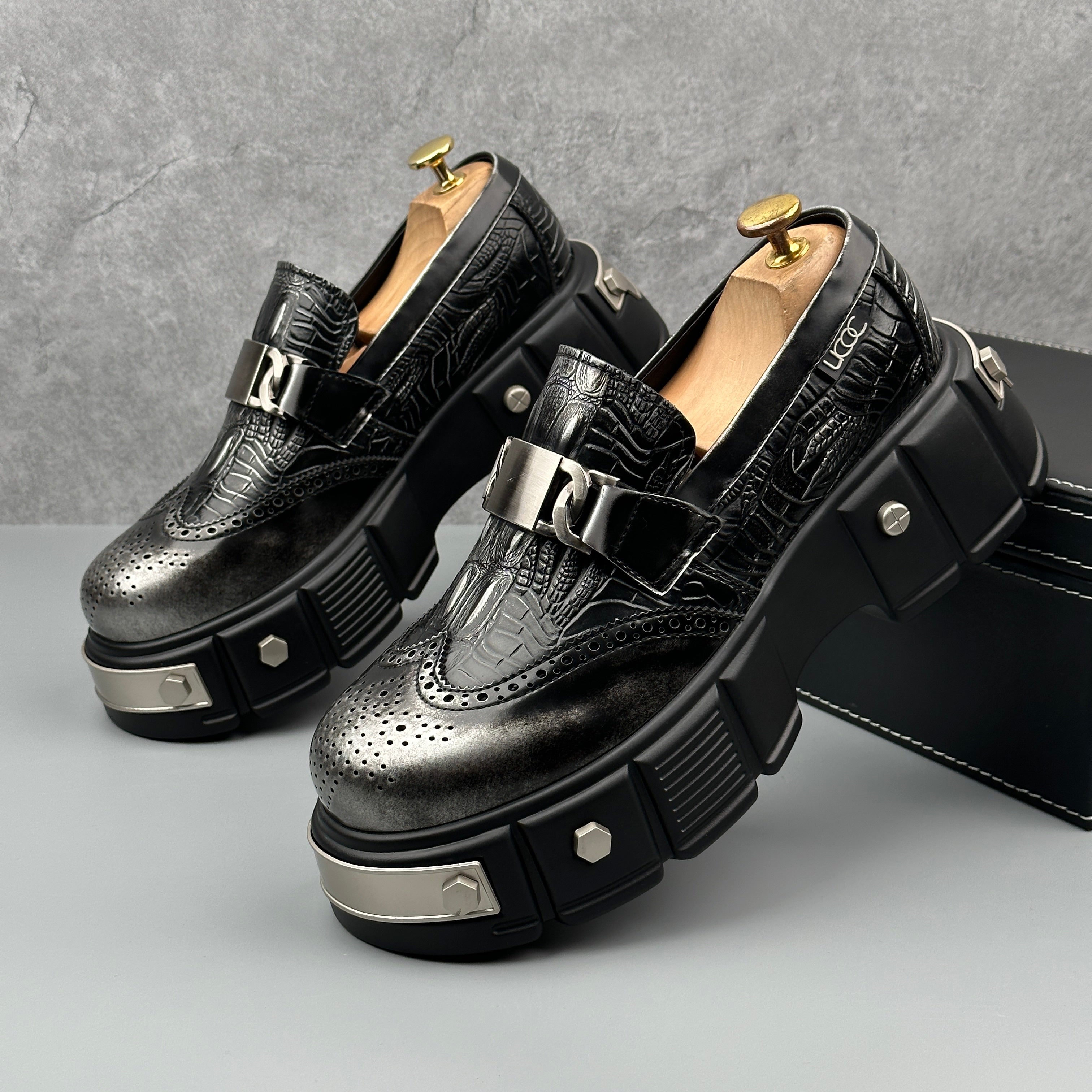 Hybriss Crestmore Bronze Silver– British Casual Leather Shoes