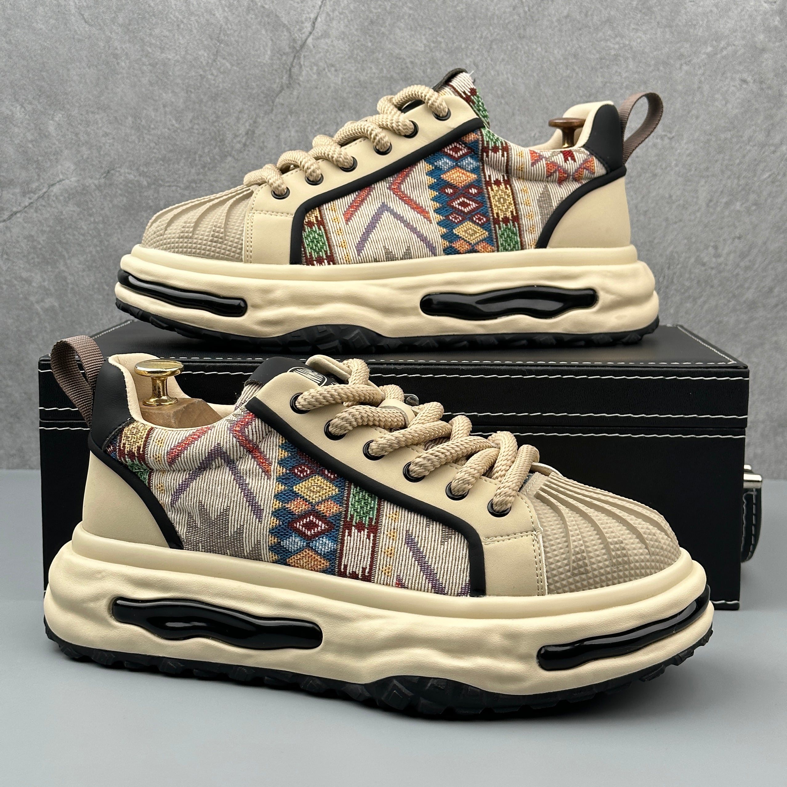 Hybriss VintageStitch – PU & Mikrofaserleder Sneakers