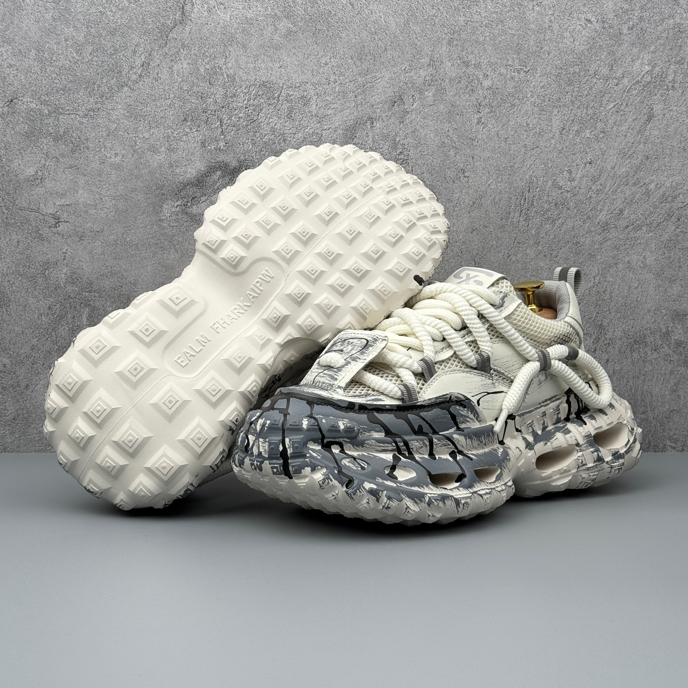 Hybriss ThreadLift White Gray– Men’s Dad Shoes