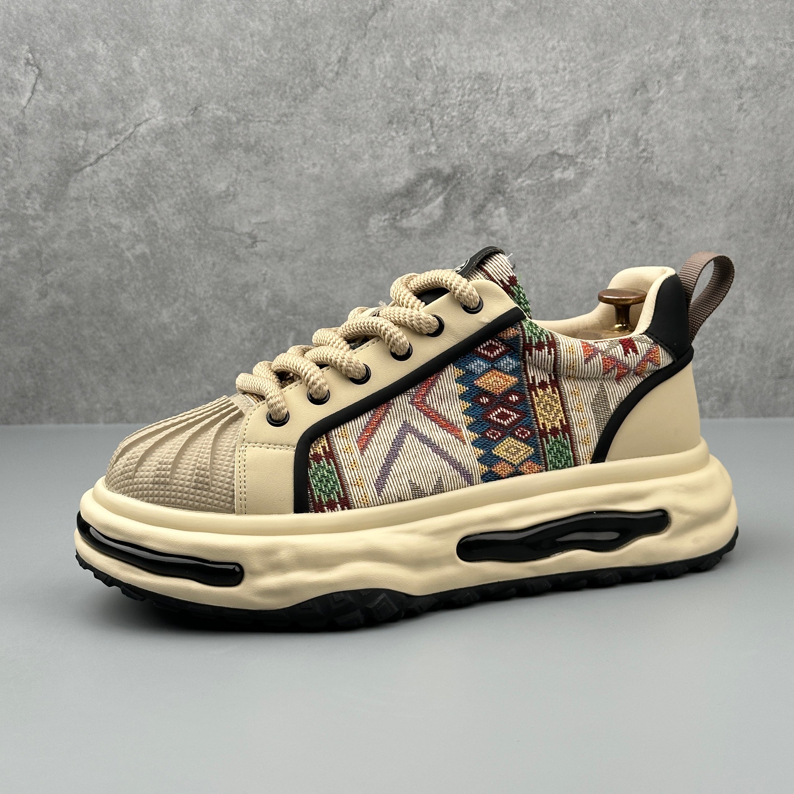 Hybriss VintageStitch – PU & Mikrofaserleder Sneakers