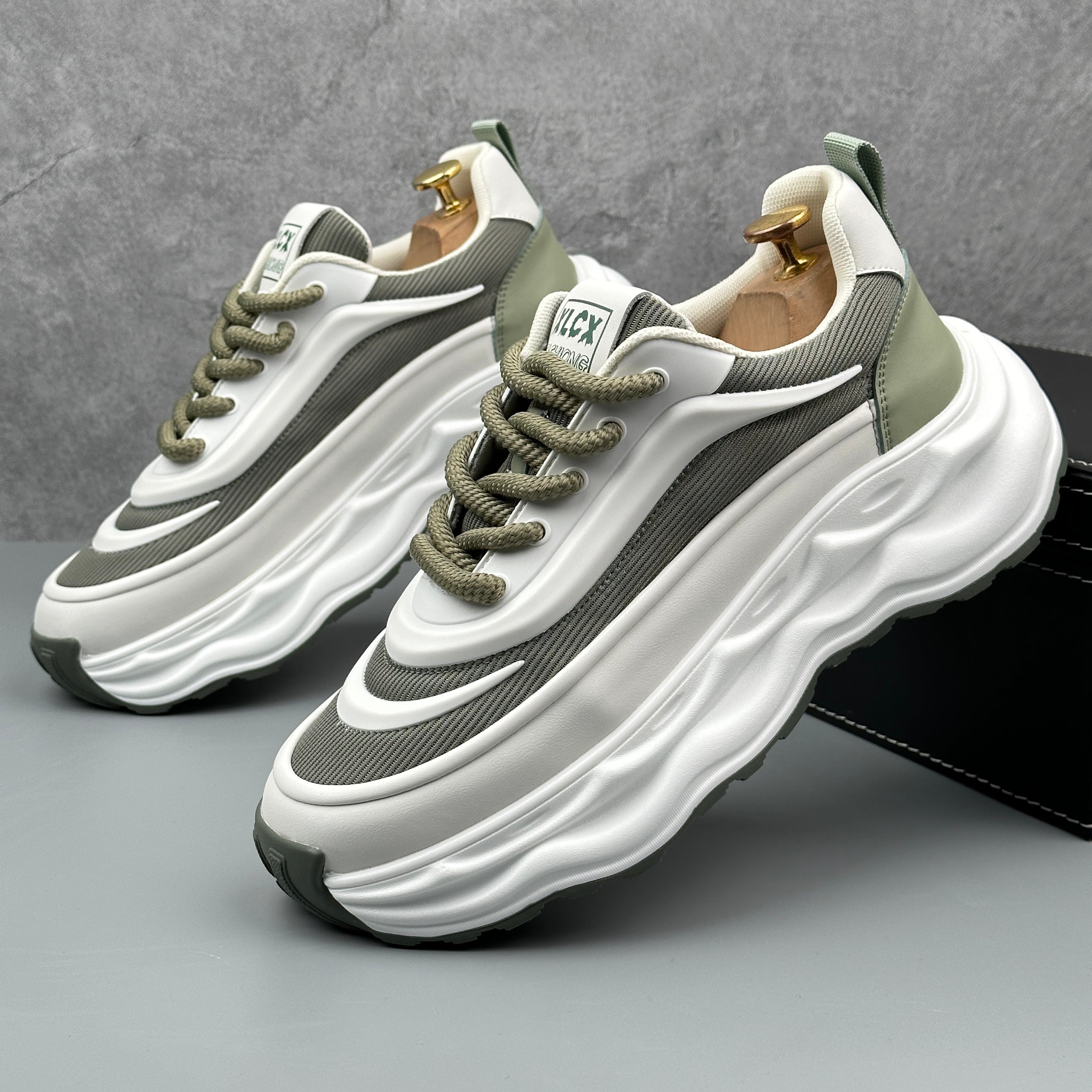 Hybriss ThreadBreath White Green– Casual Dad Shoes