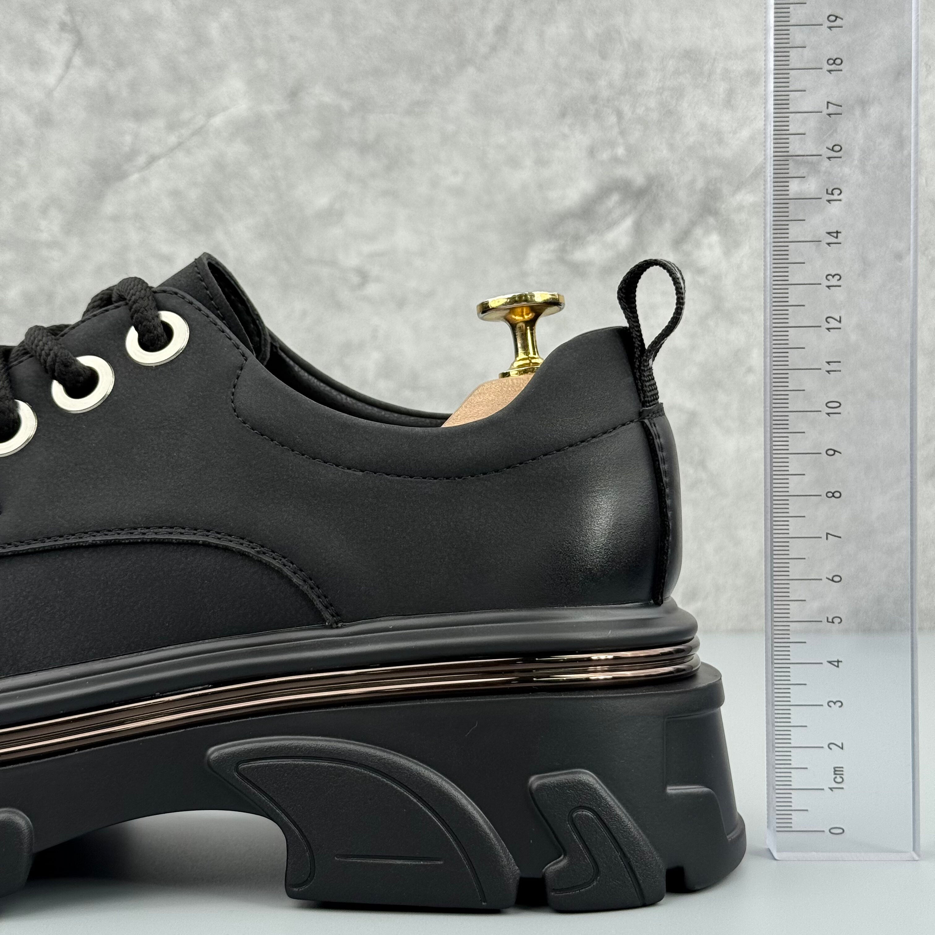 Hybriss Aegis Black– Youth Casual Leather Shoes