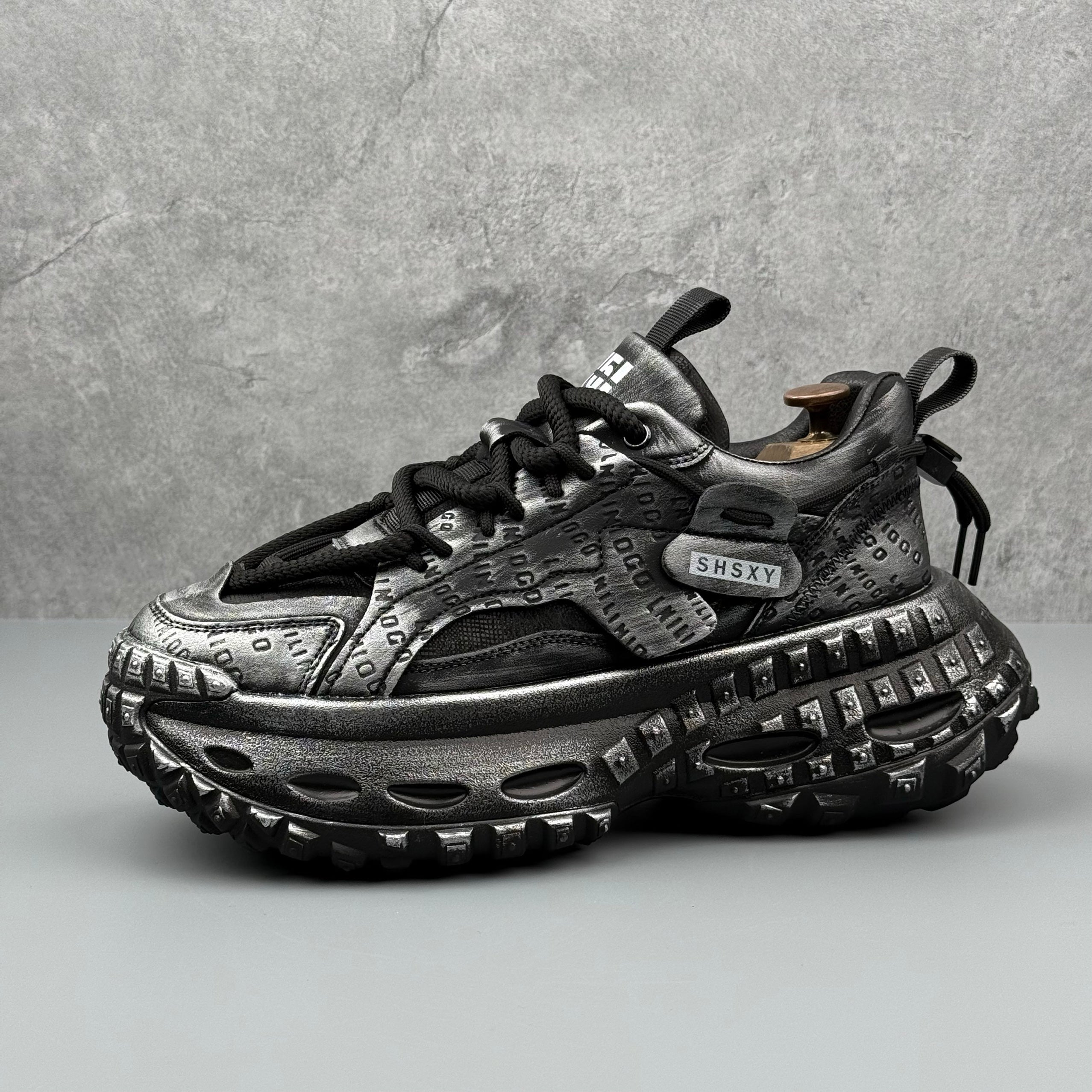 Hybriss OldWeave Black– Retro Dad Shoes