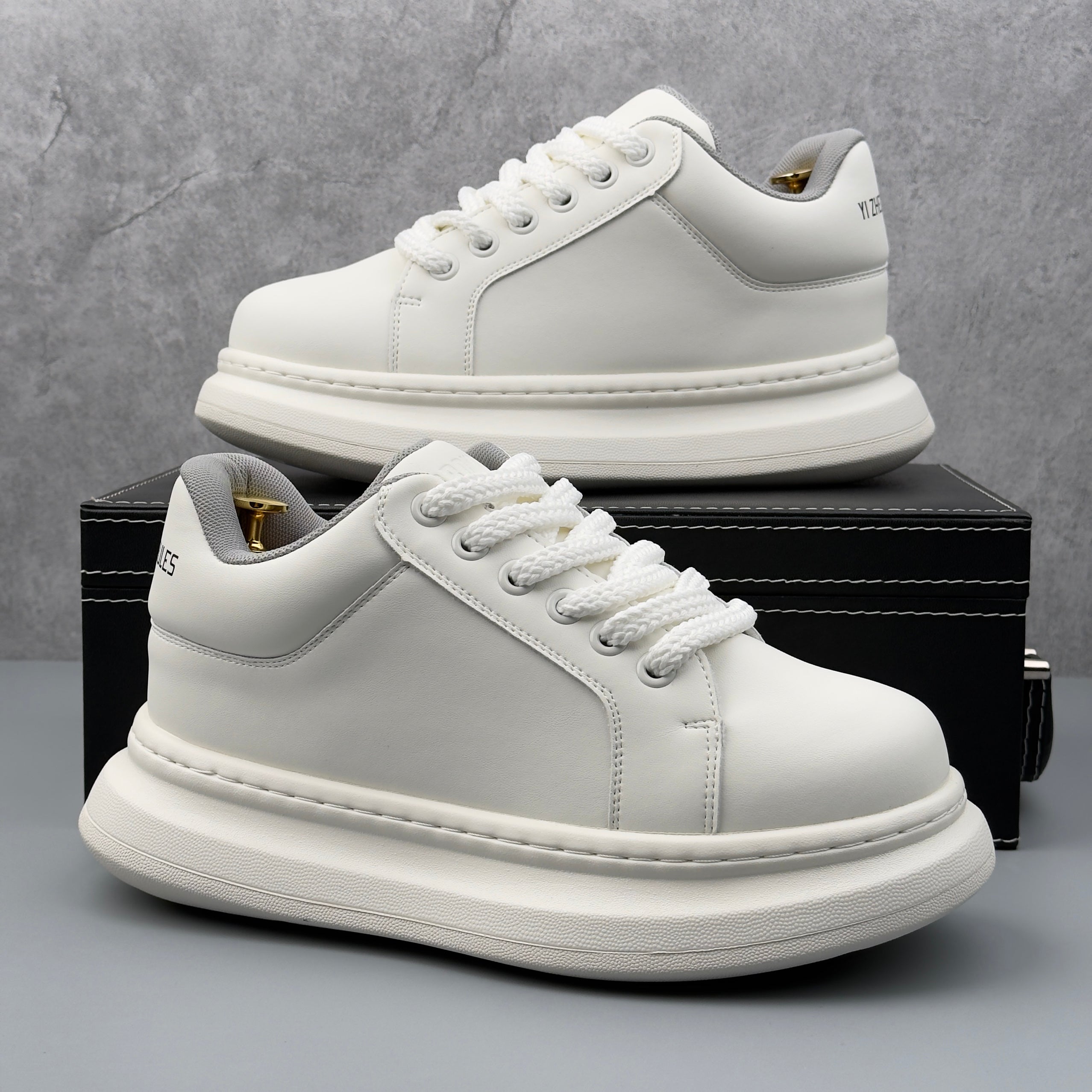Hybriss SimpleCore – PU & Mikrofaserleder White Shoes