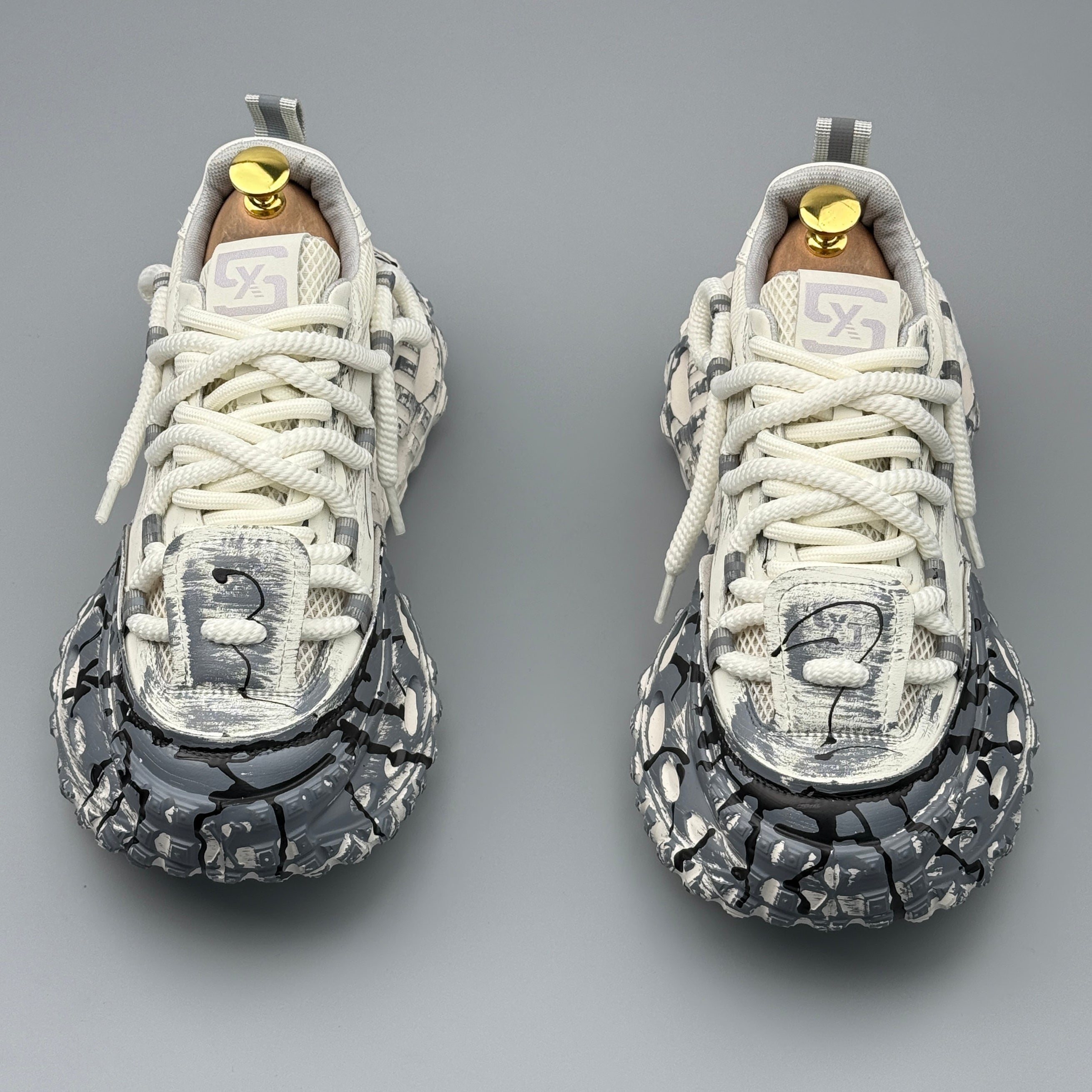 Hybriss ThreadLift White Gray– Men’s Dad Shoes