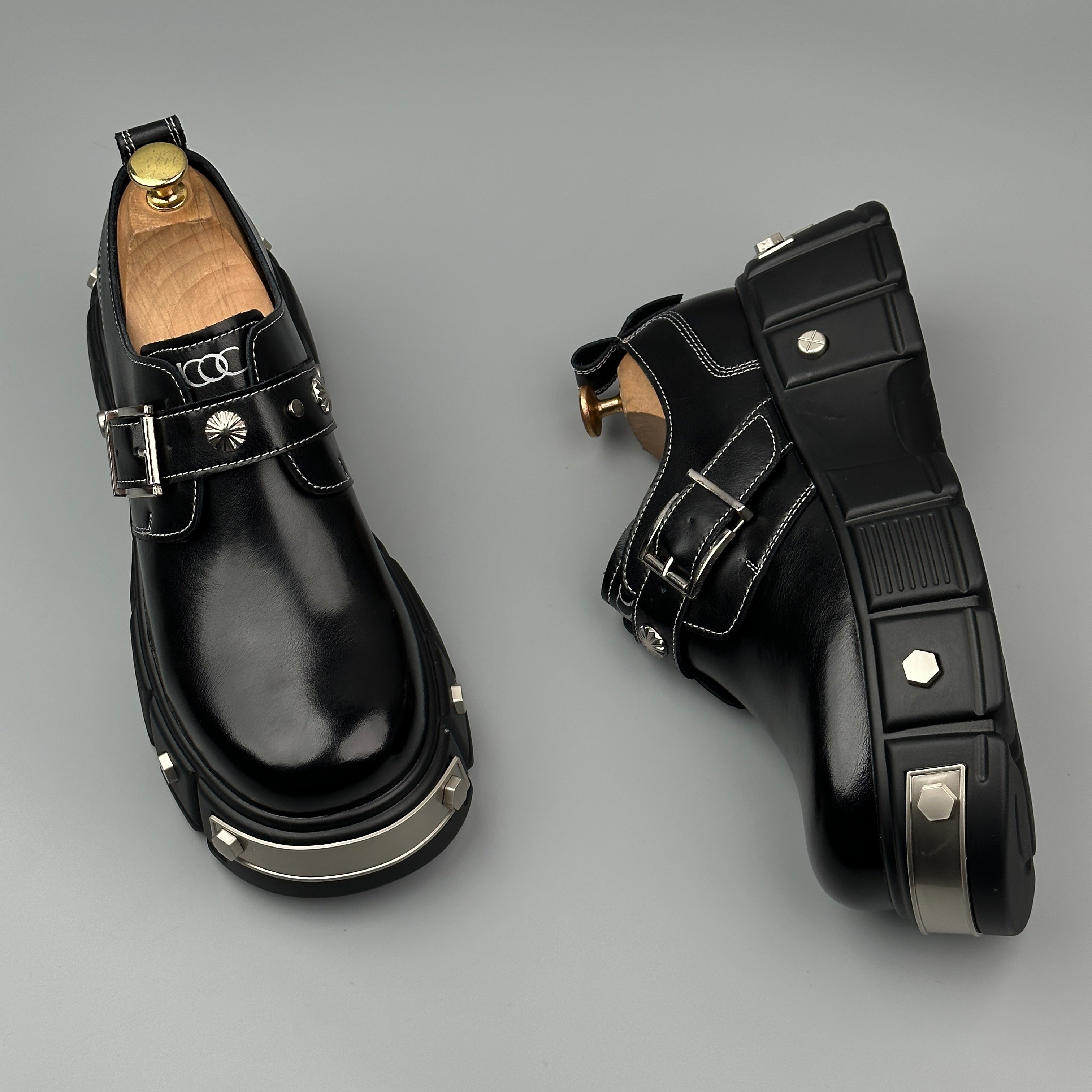 Hybriss Ironstride Black– Casual Leather Shoes