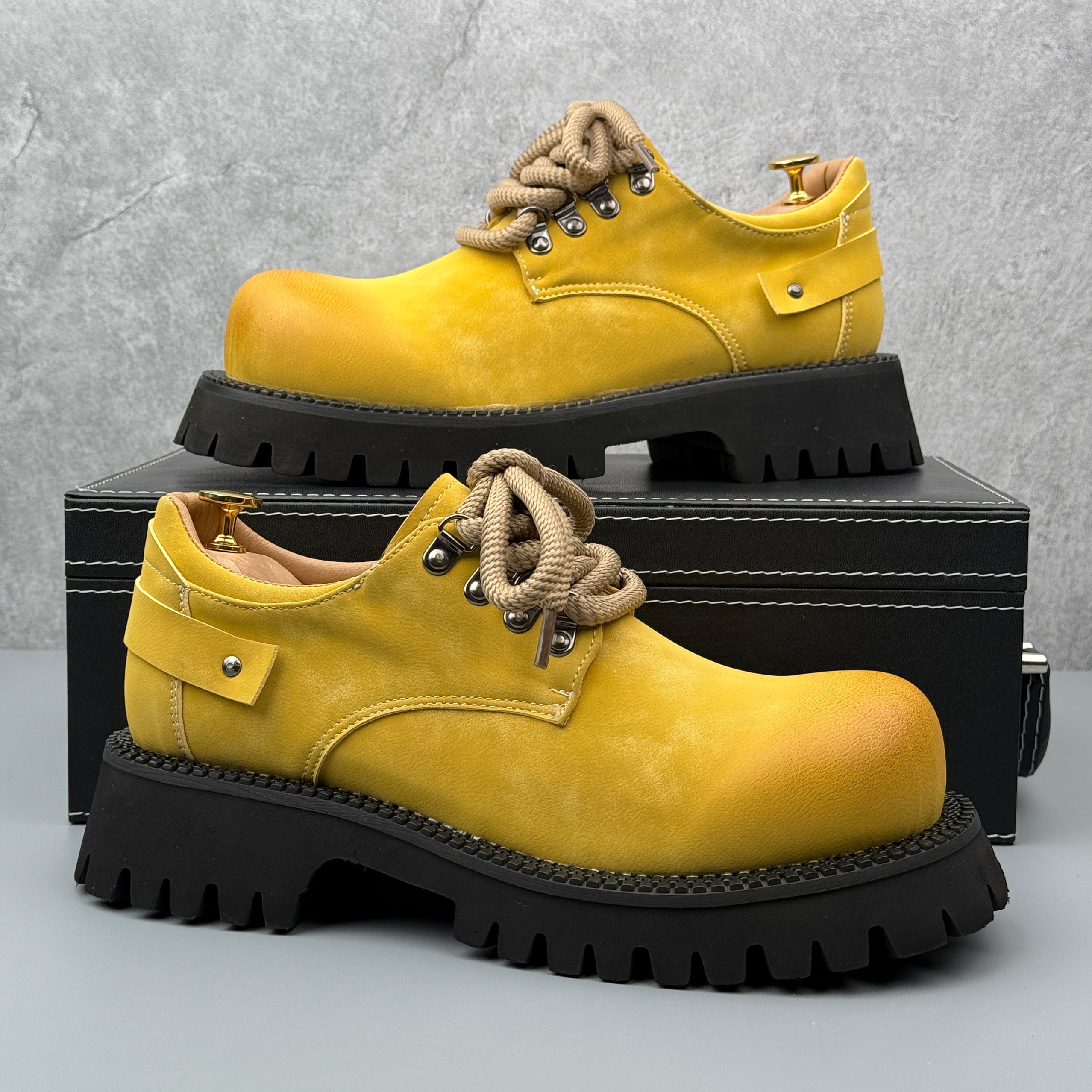 Hybriss Flux Yellow– Color Blocking Cargo Shoes