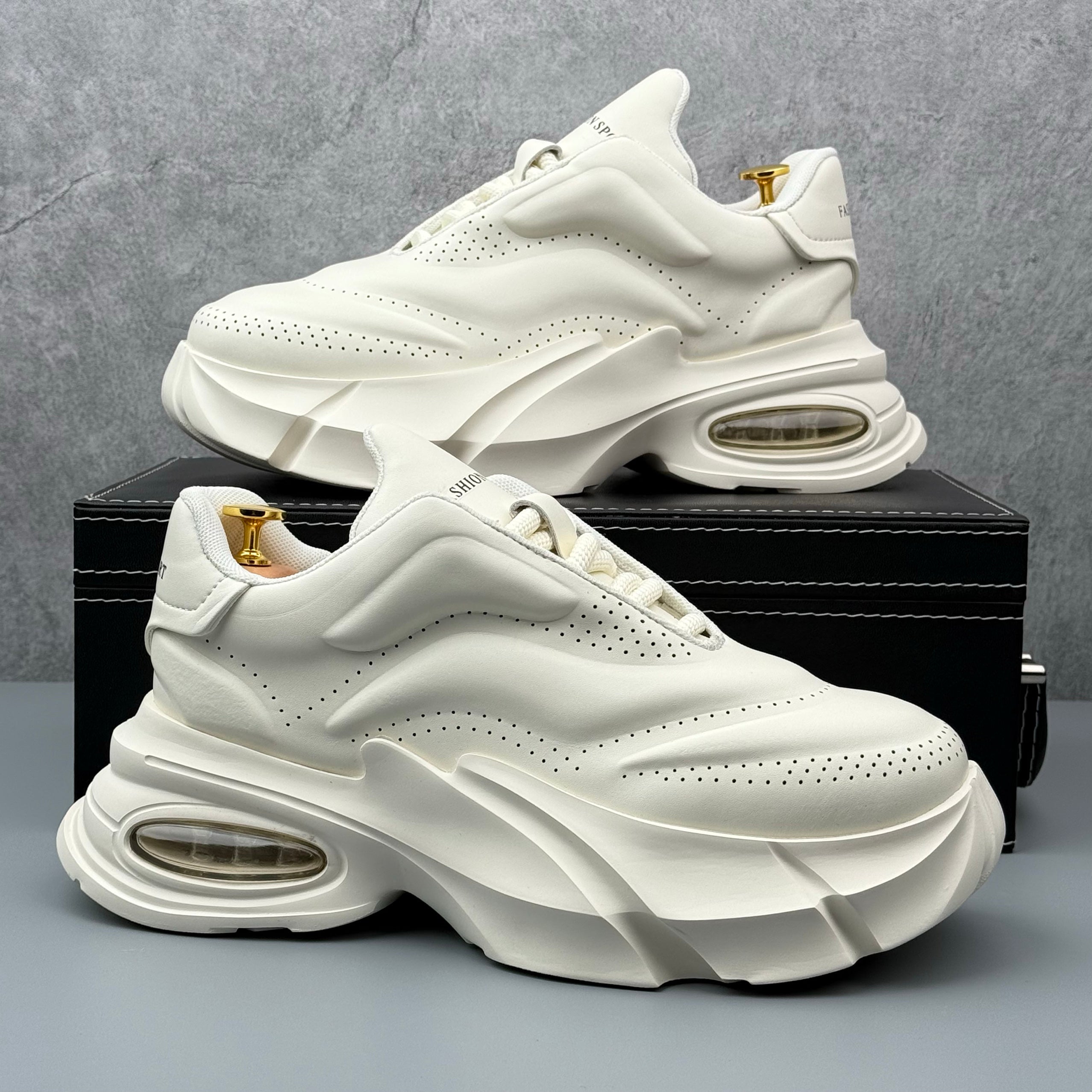 Hybriss MetroMicro Off-White– Microfiber Sporty Casual Shoes