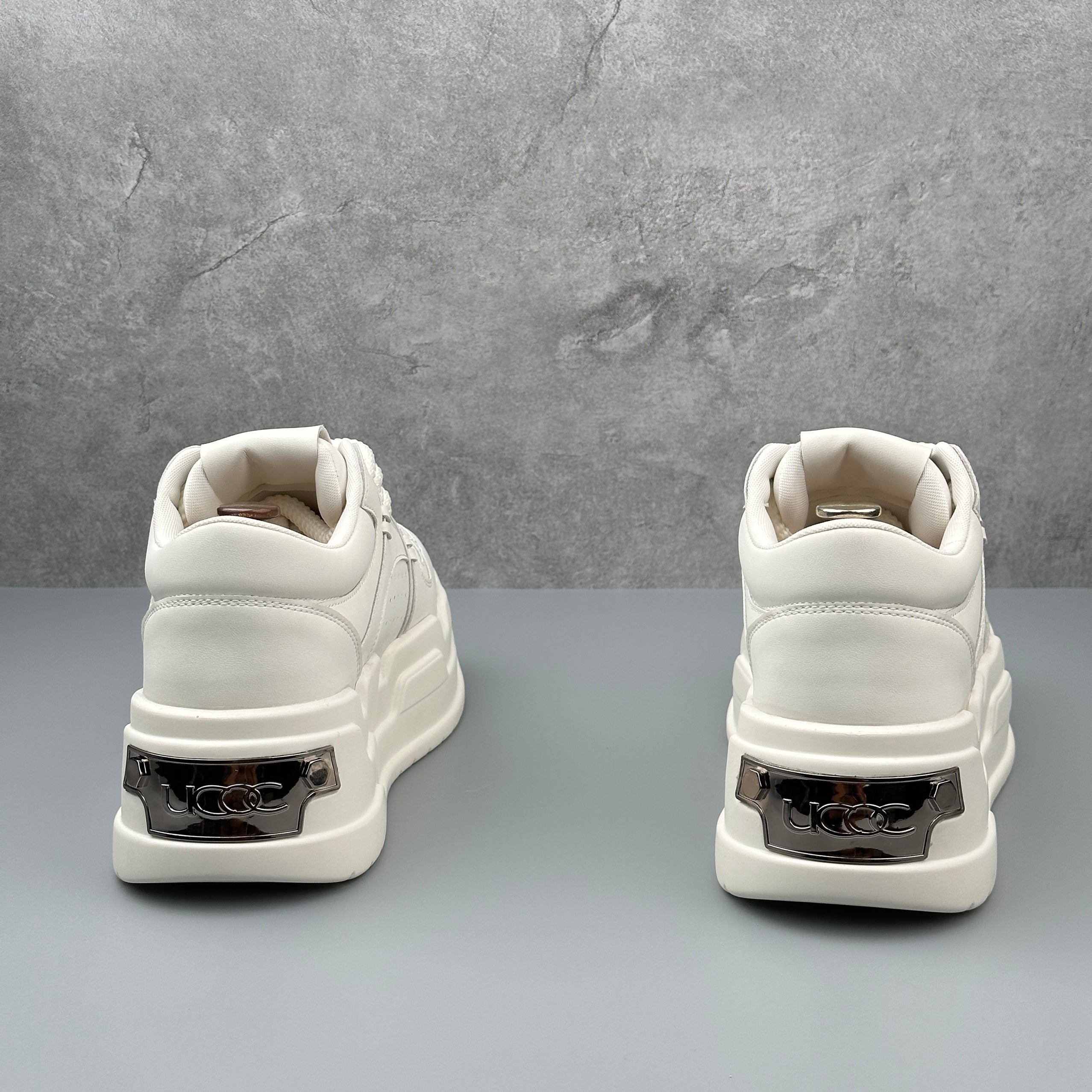 Hybriss MetalCore White– Microfiber Leather Sneakers