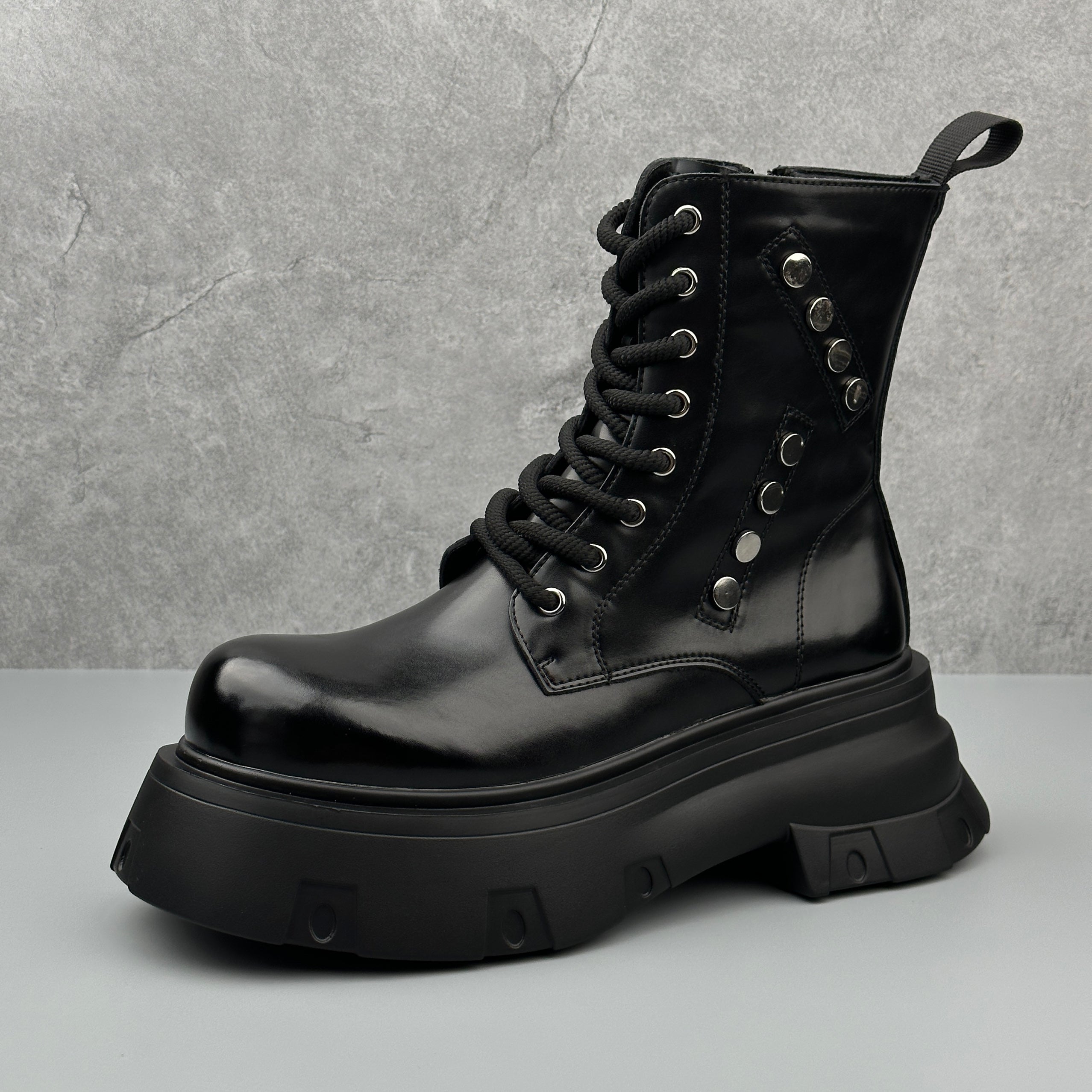 Hybriss Dominion– Martin Boots with Rivet Detail