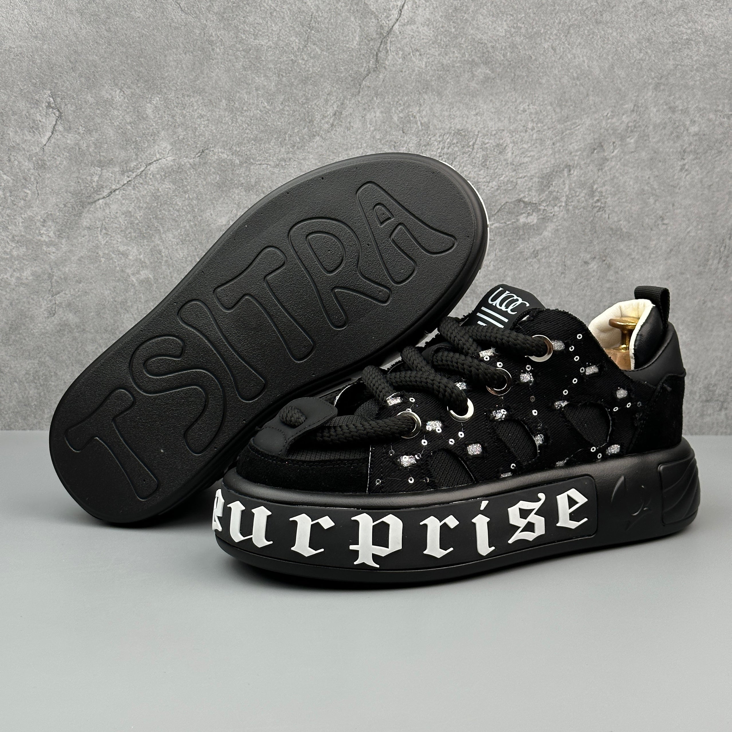 Hybriss SparkDenim – Denim & Mikrofaserleder Sneakers