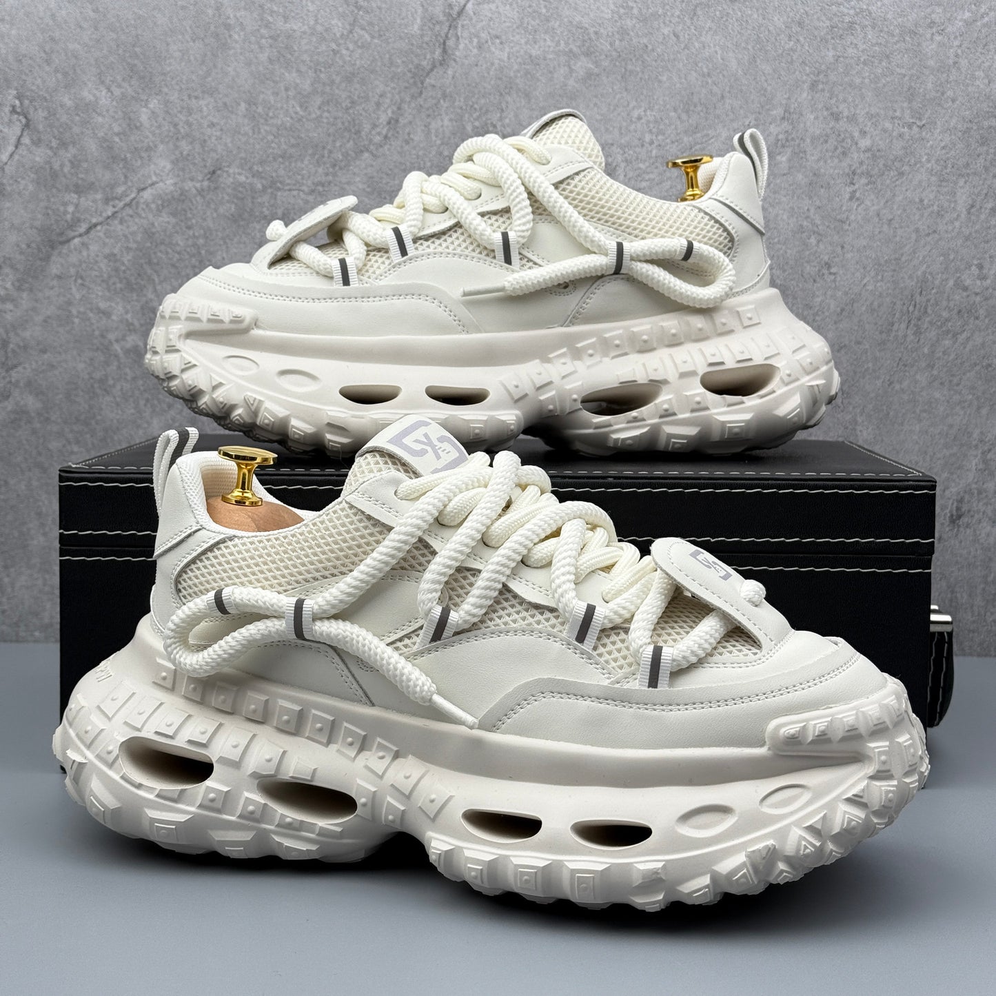Hybriss Rope-Harness 3D Hollow Chunky Platform Sneaker