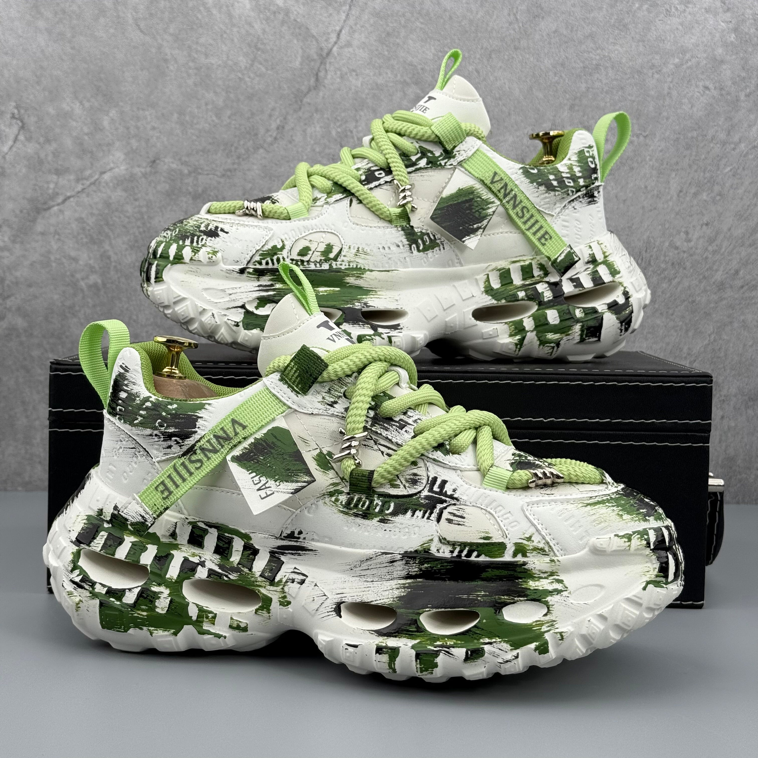 Hybriss DailyLift White Green– Dad Shoes