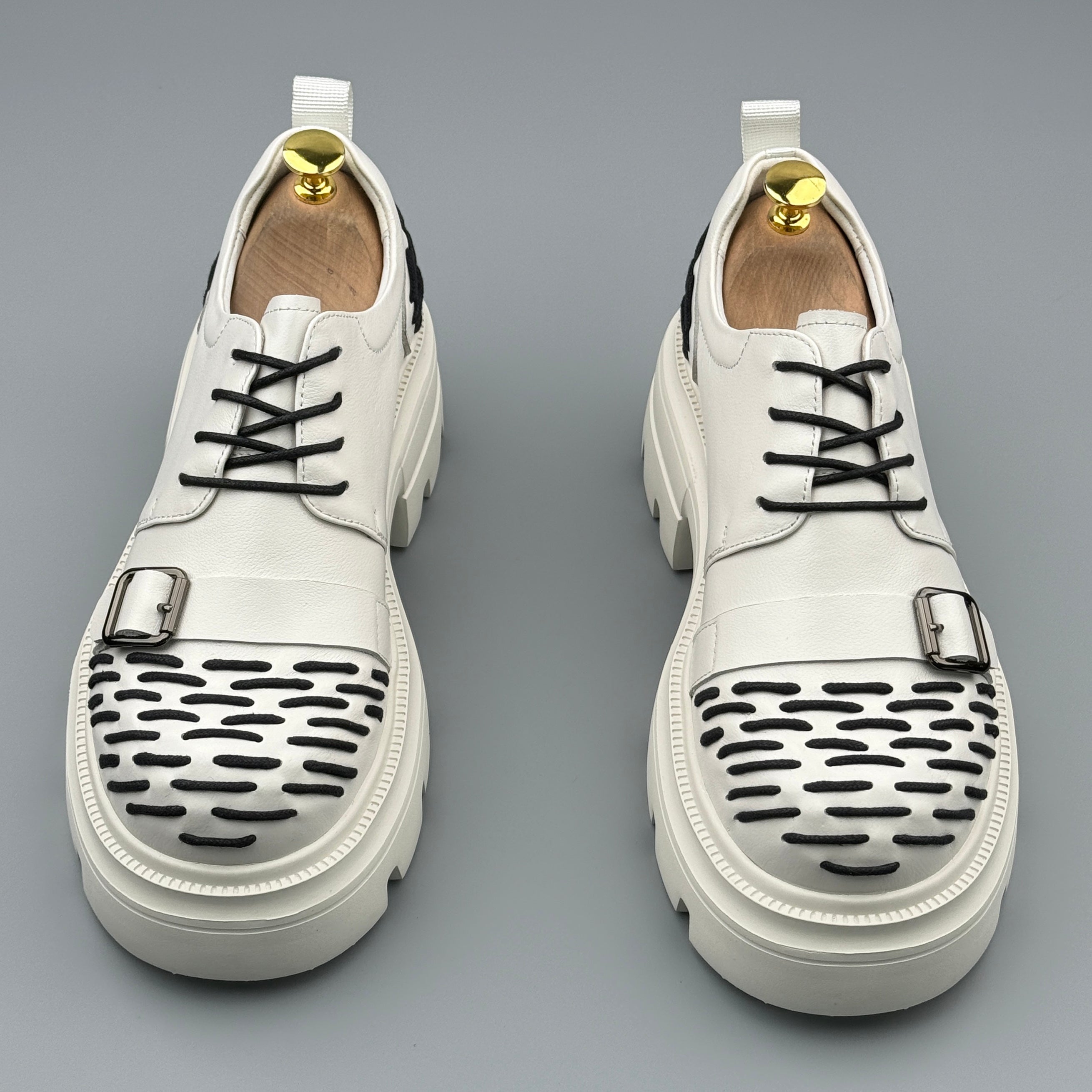 Hybriss Threadline White– Leisure Casual Leather Shoes