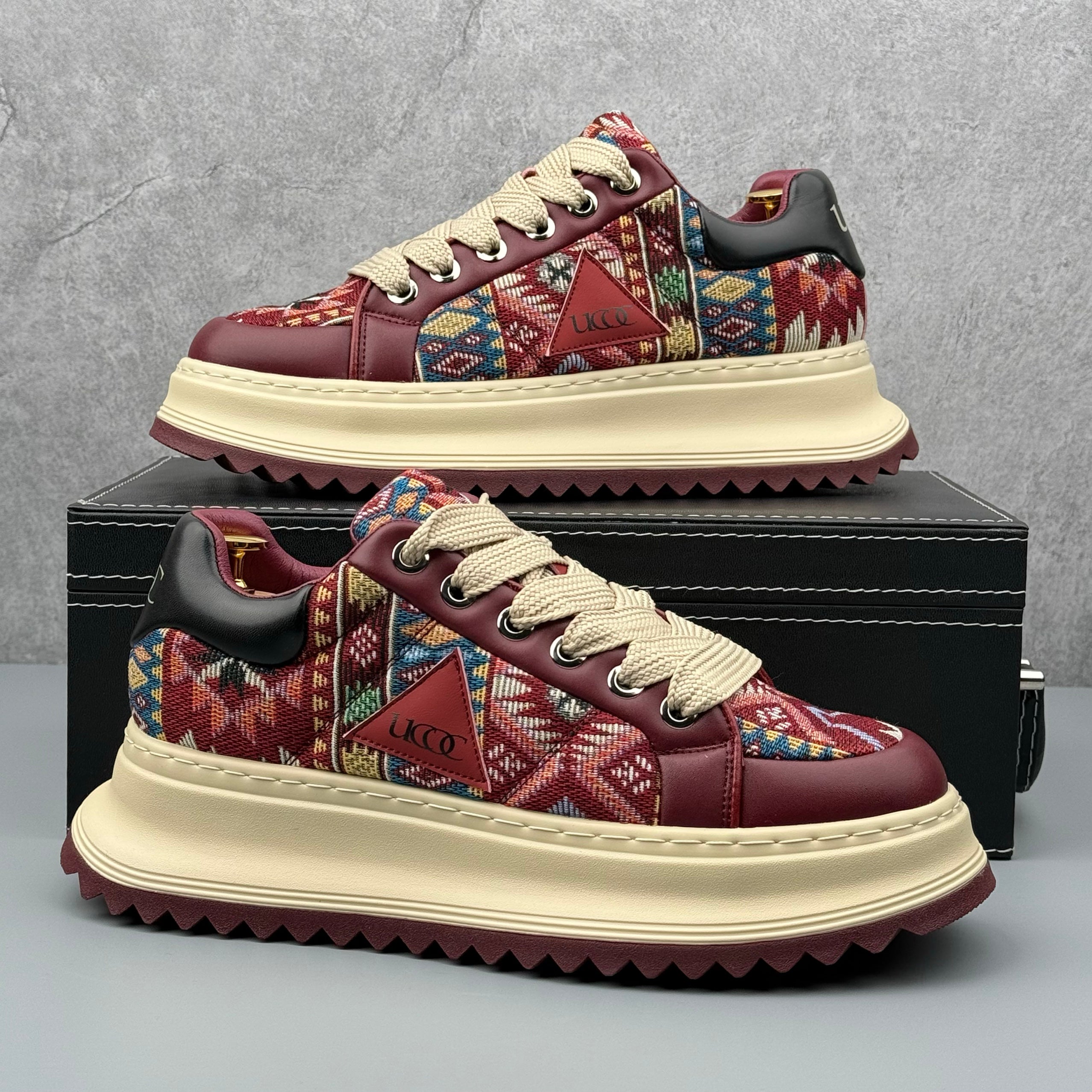 Hybriss DailyStitch Wine Red– Vintage Sneakers