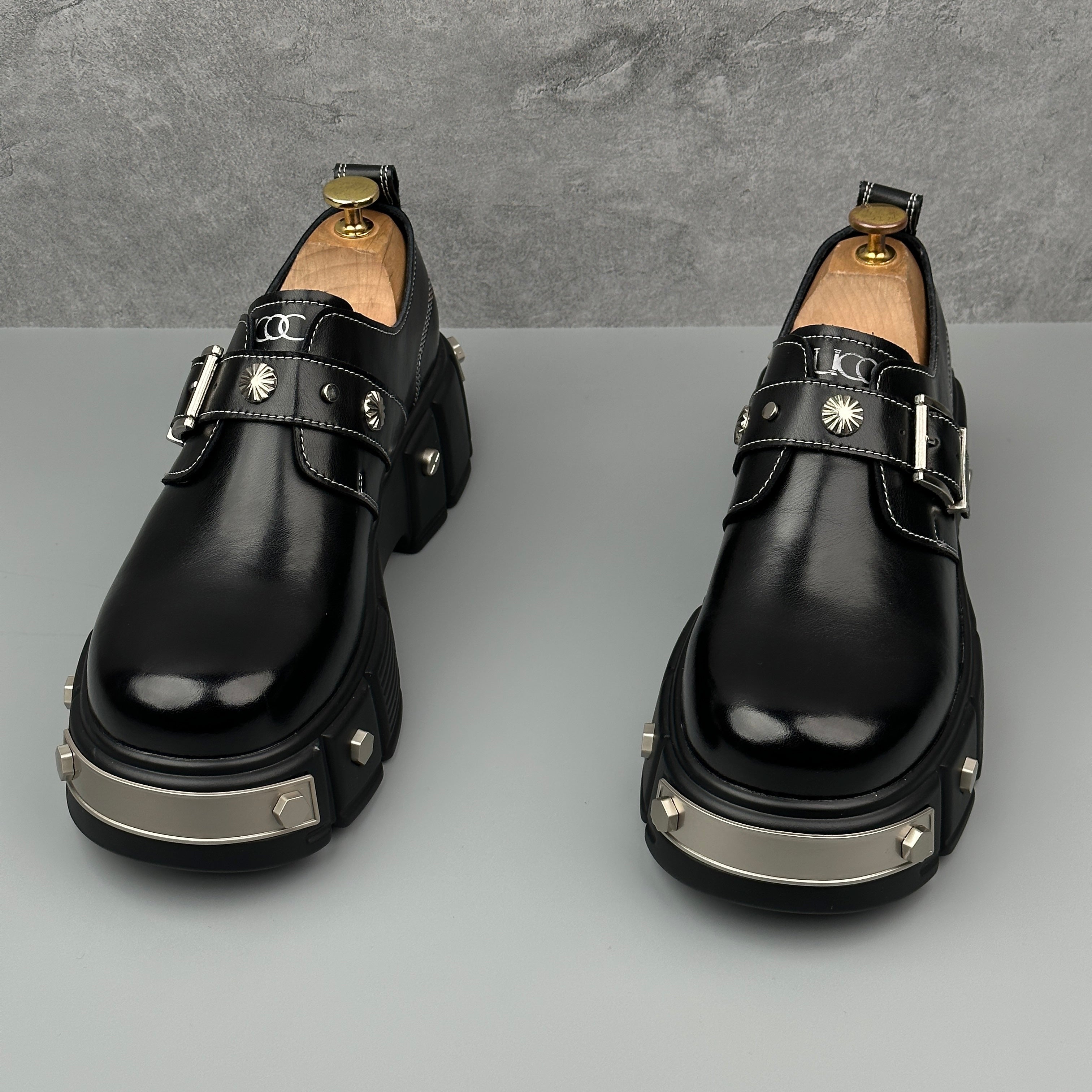 Hybriss Ironstride Black– Casual Leather Shoes