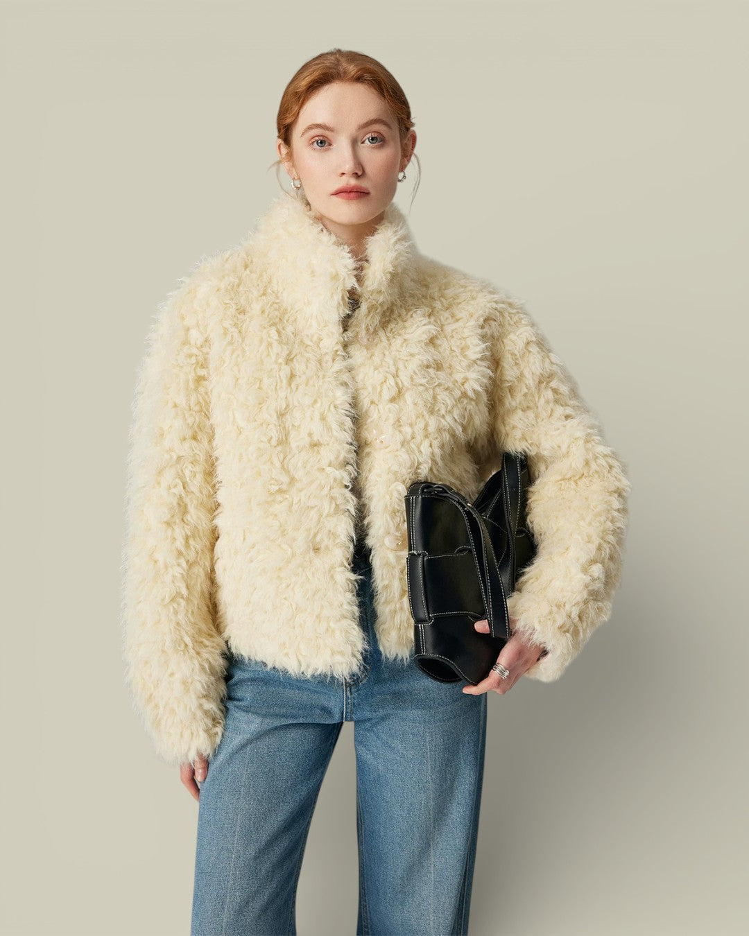 Hybriss "Elara" Industrial-Edge Eco-Fur Jacket