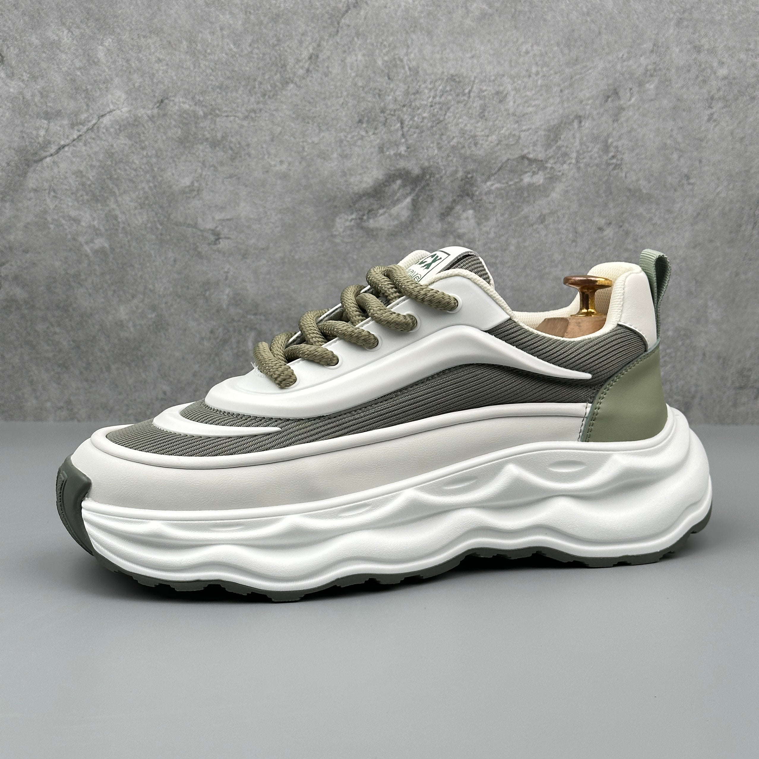 Hybriss ThreadBreath White Green– Casual Dad Shoes