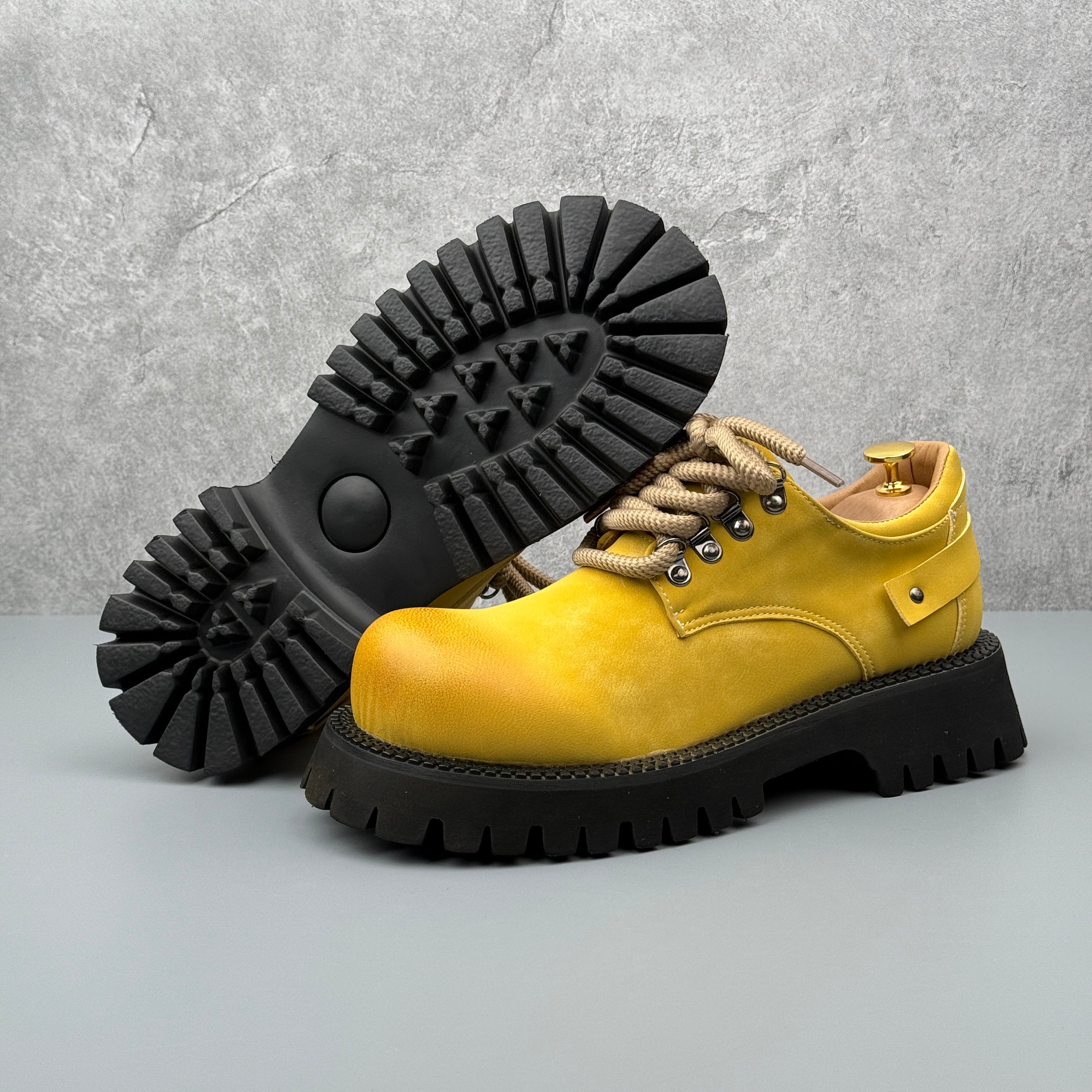 Hybriss Flux Yellow– Color Blocking Cargo Shoes